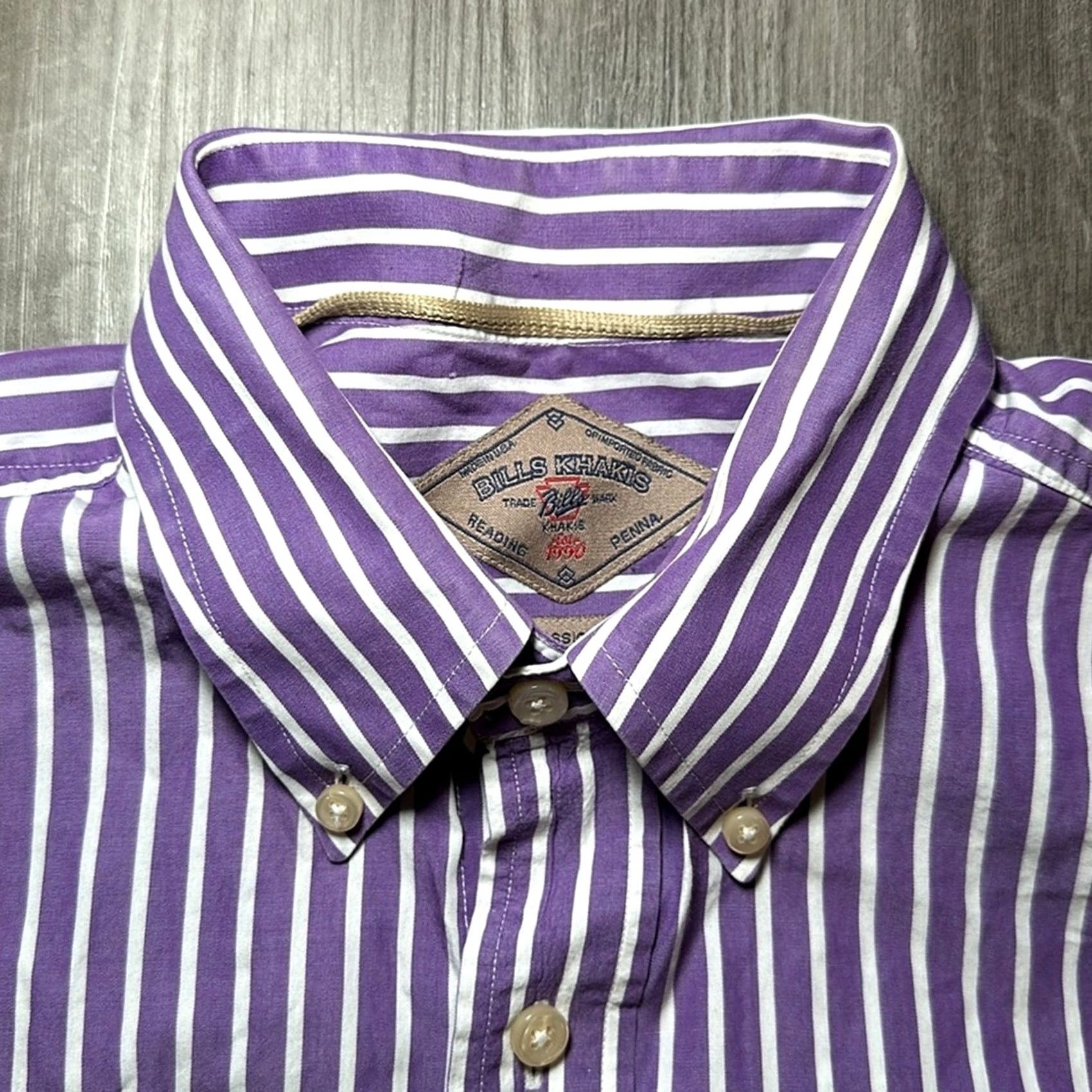 Bills Khakis Bills Khakis Classic Fit Long Sleeve Button Down - Medium Mens Purple Shirt Size US M / EU 48-50 / 2 - 7 Thumbnail