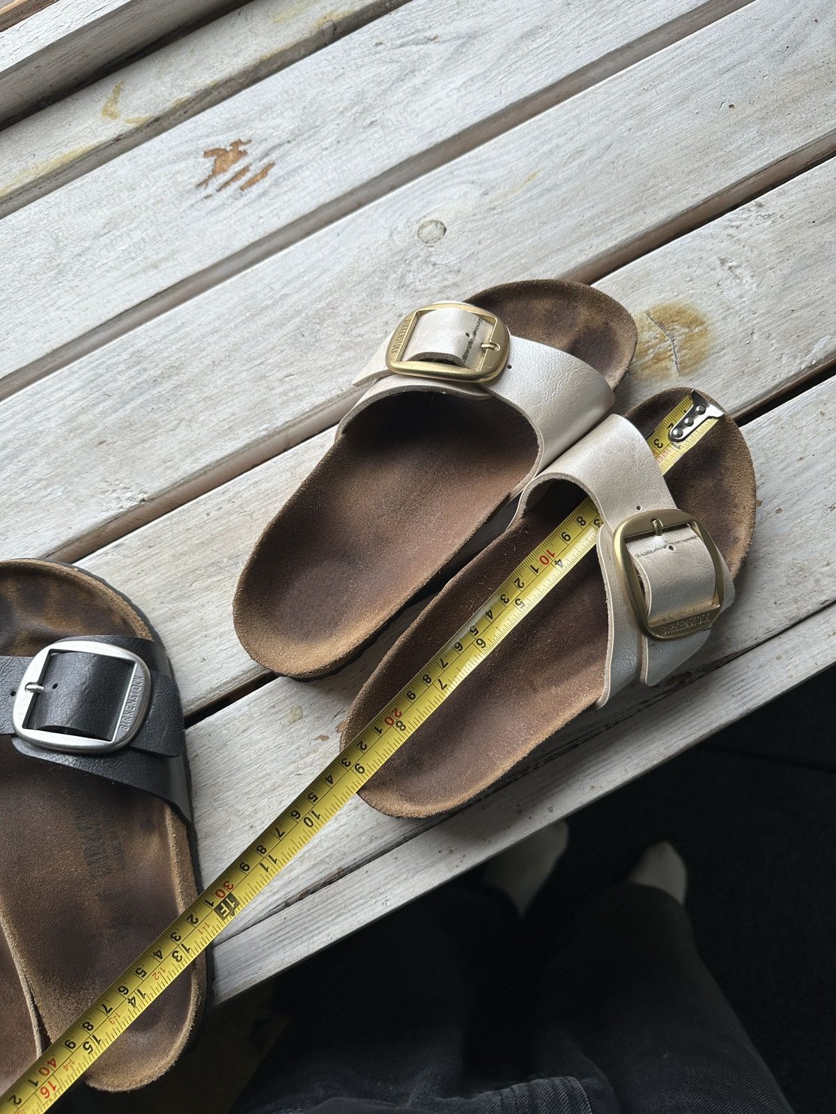 Birkenstock VNTG🚨 Birkenstock metal color Luxe Sandals rare slides Size US 6 / IT 36 - 14 Thumbnail