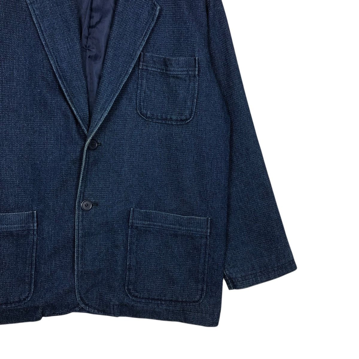 Indigo 🔥VINTAGE DENIM WORKER JACKET INDIGO VIVRECLUB ISSEY MIYAKE Size US L / EU 52-54 / 3 - 7 Thumbnail