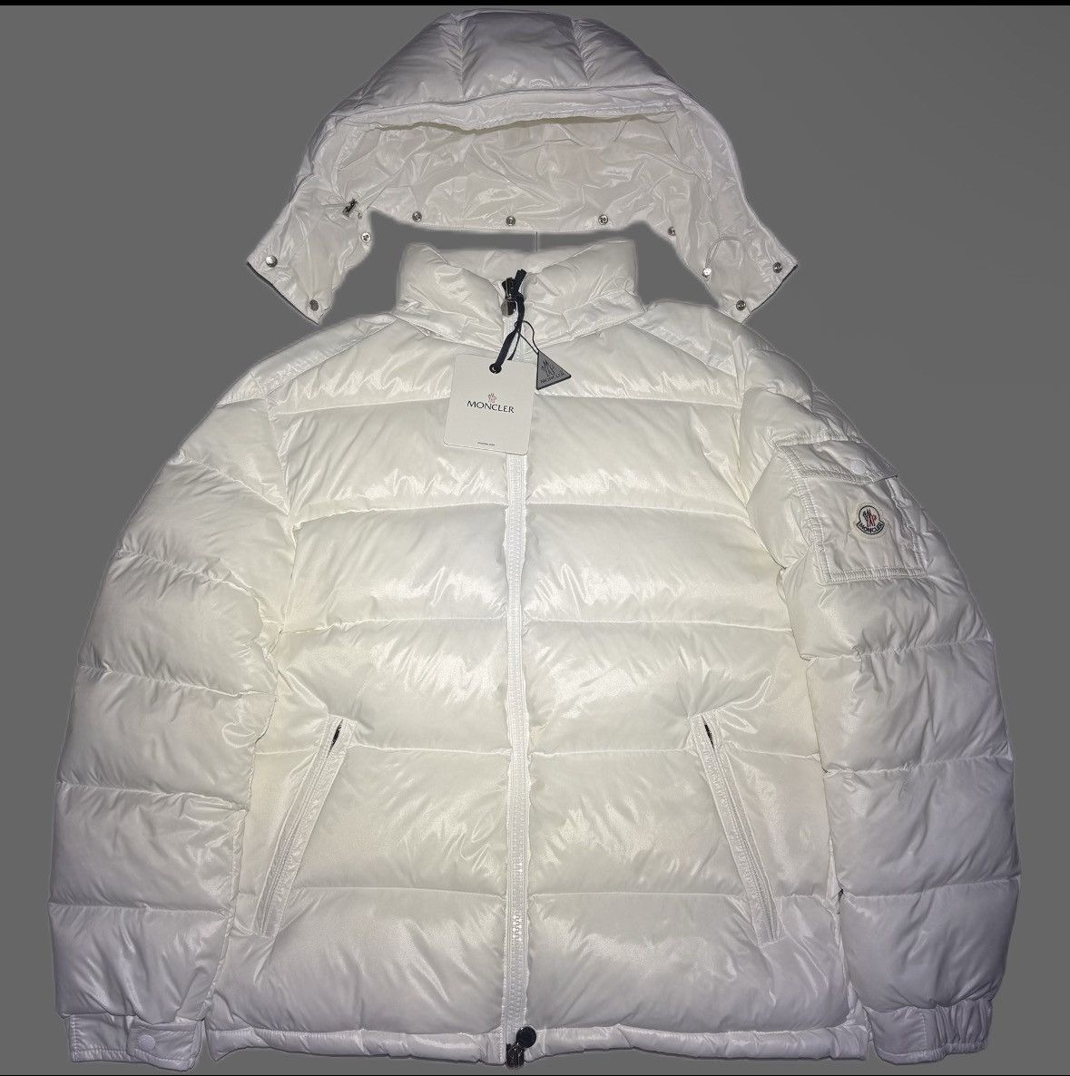Moncler White Moncler Puffer Jacket Size US L / EU 52-54 / 3 - 3 Thumbnail