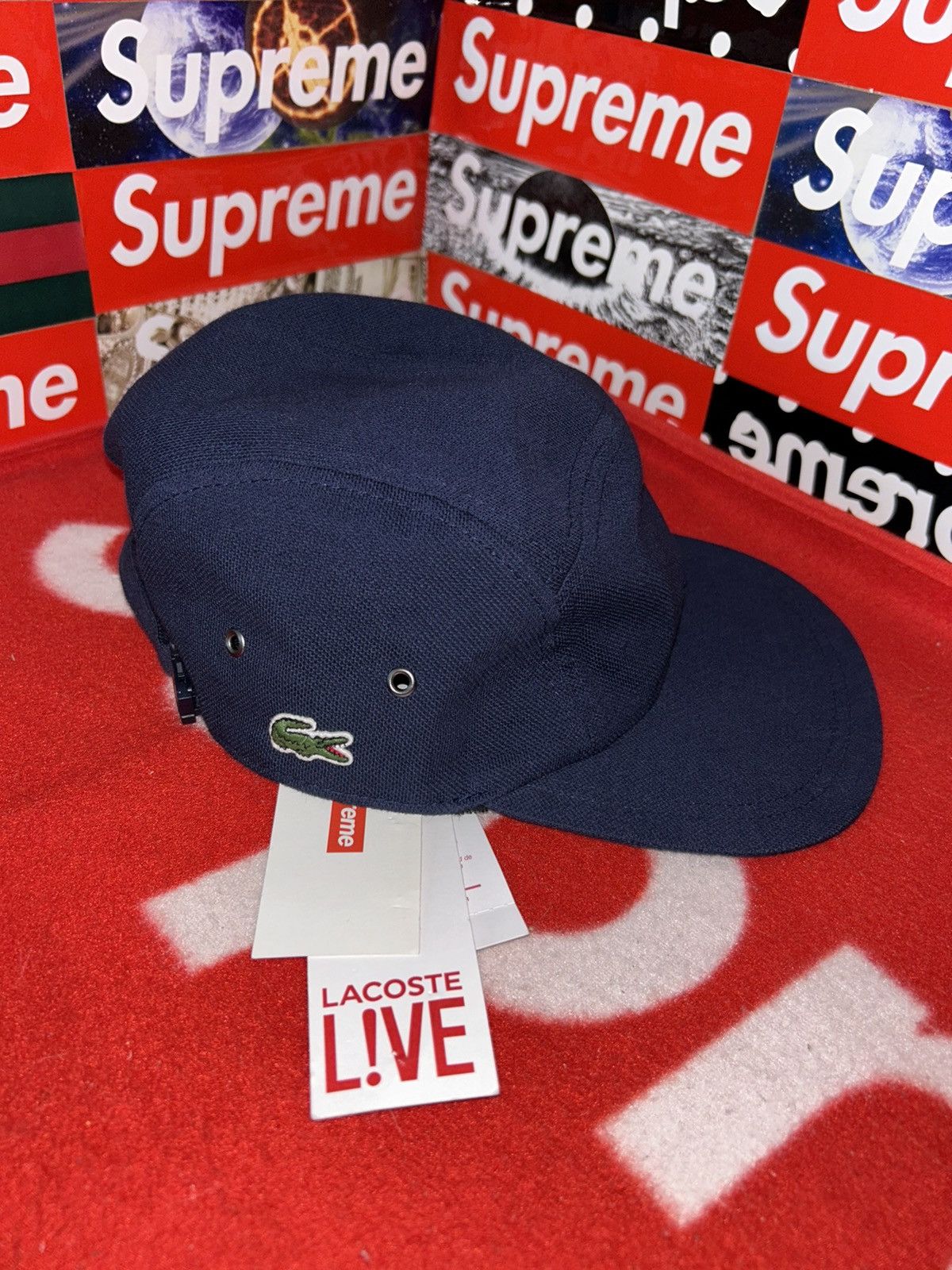 Supreme Supreme x Lacoste Piqué Navy Camp Cap SS17 NEW WITH TAGS Size ONE SIZE - 1 Thumbnail