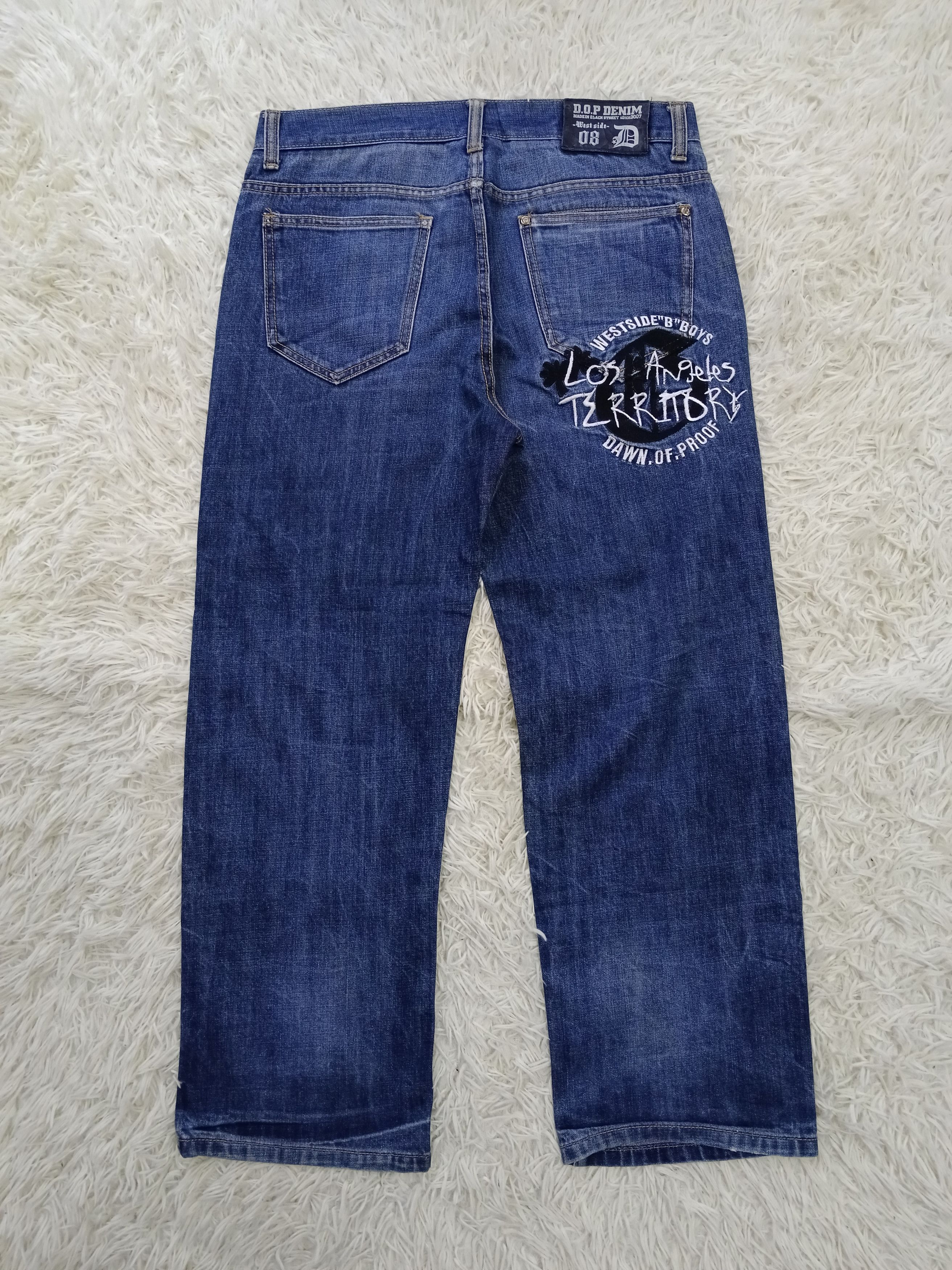 Japanese Brand WIDE PANTS SPELLOUT WEST SIDE DENIM PANTS Size US 34 / EU 50 - 3 Thumbnail