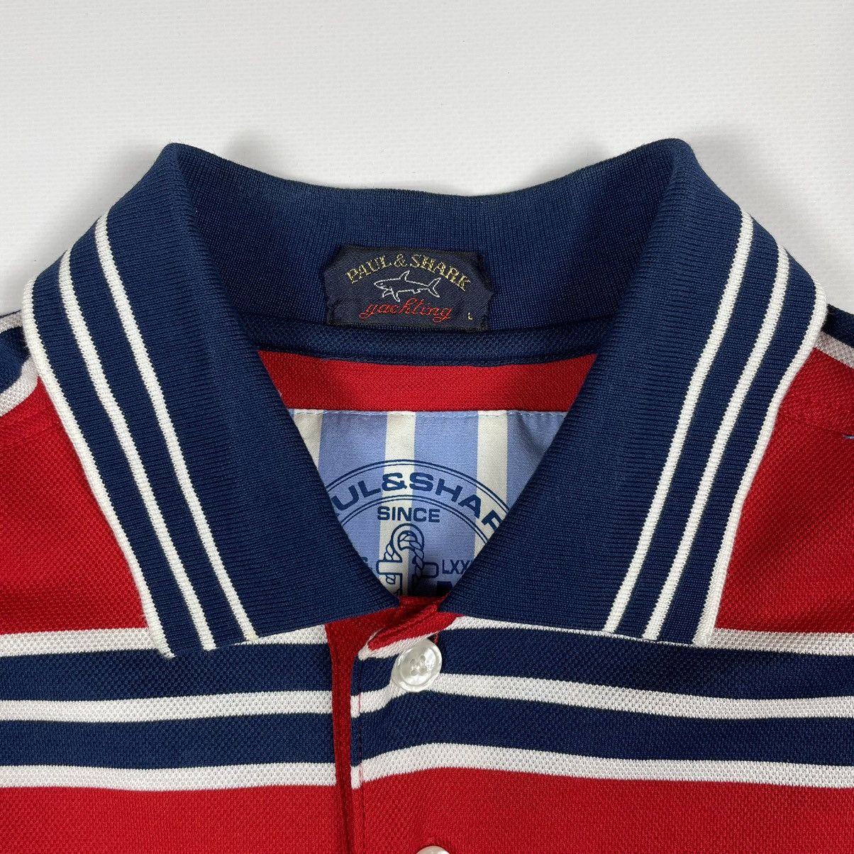 Paul & Shark Vintage Paul & Shark Polo Striped Shirt Size US L / EU 52-54 / 3 - 8 Thumbnail