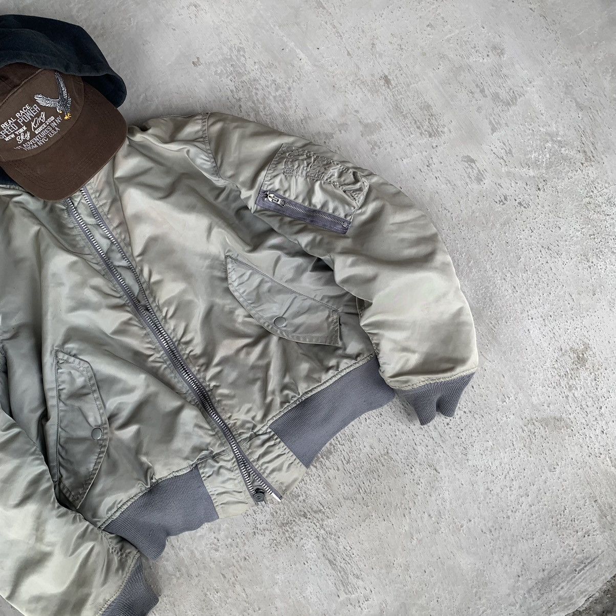 Other GREENBERIER Bomber MA-1 flight natural faded vintage jacket Size US M / EU 48-50 / 2 - 11 Thumbnail