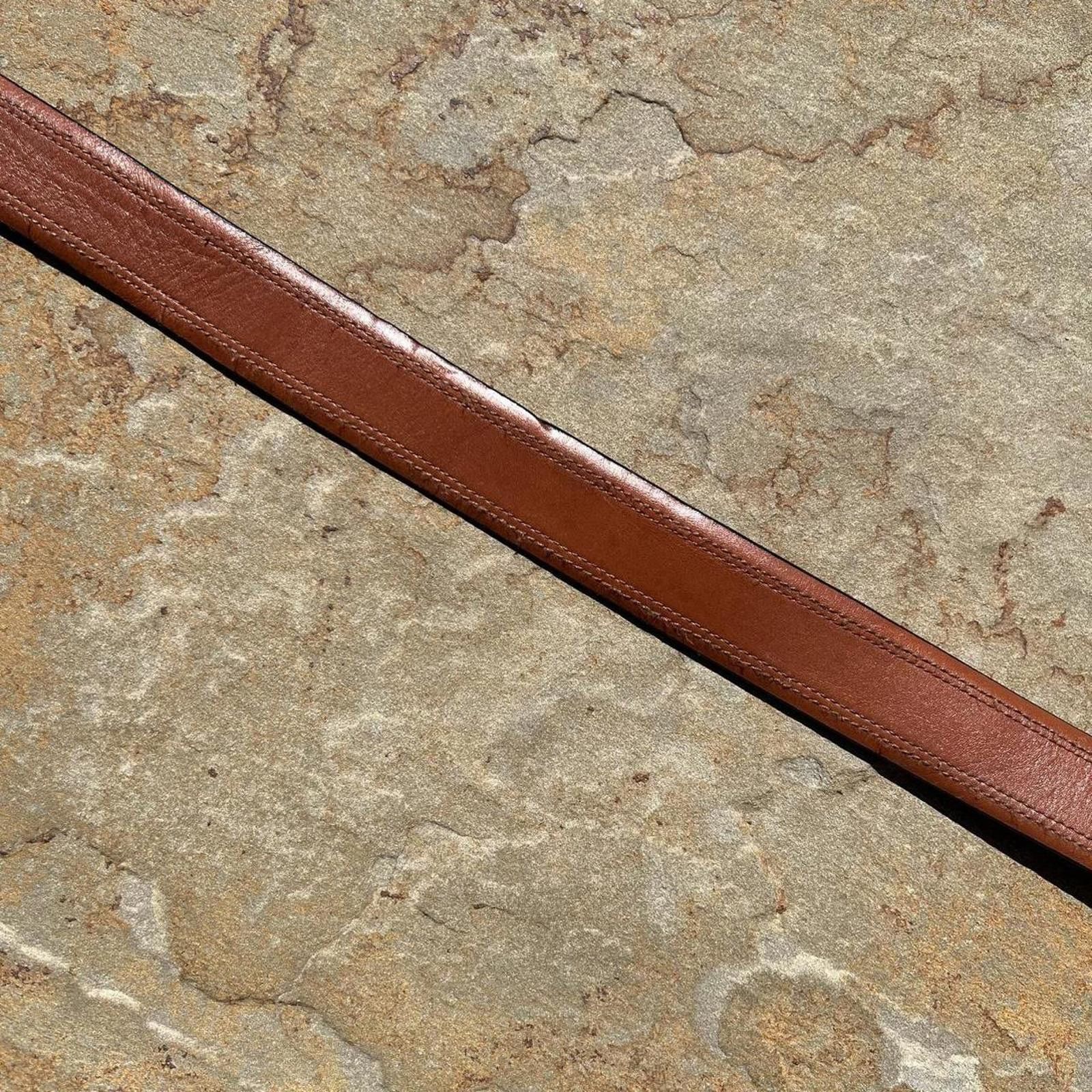 Fossil Y2K Light Brown Double Stitched Leather Belt Size ONE SIZE - 4 Thumbnail