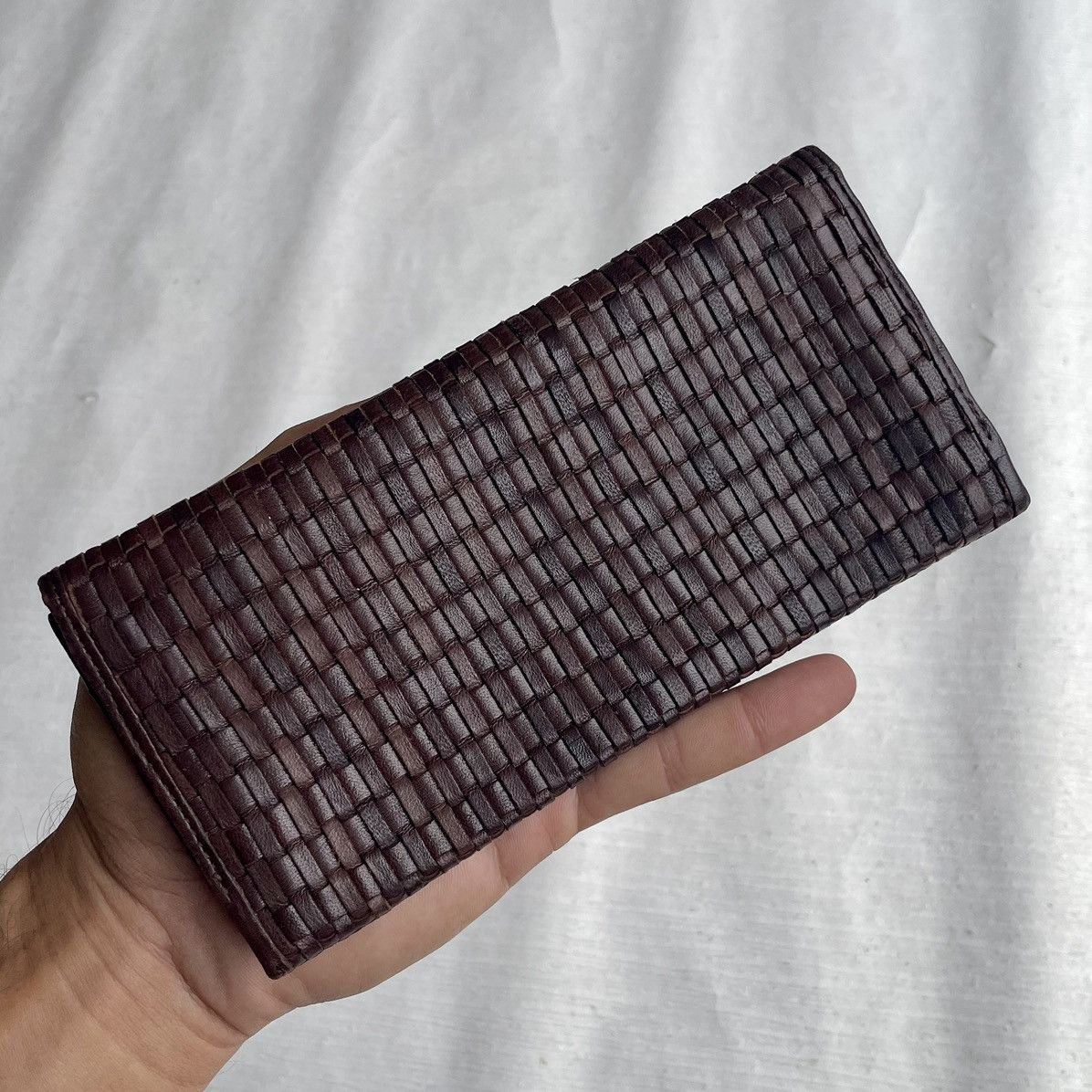 Leather Woven Leather Long Wallet Size ONE SIZE - 5 Thumbnail