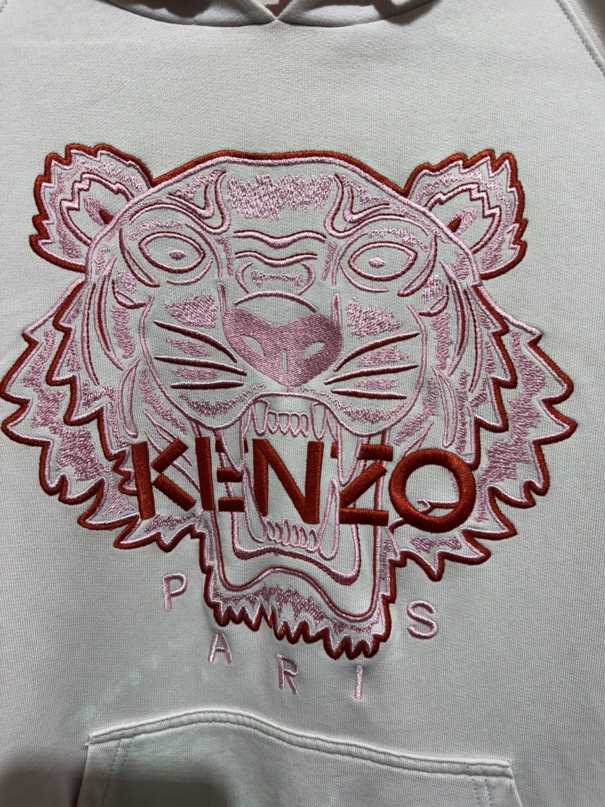 Kenzo Kenzo Pink Tiger Head Embroidered Logo DRawstring Hoodie Size L / US 10 / IT 46 - 6 Thumbnail