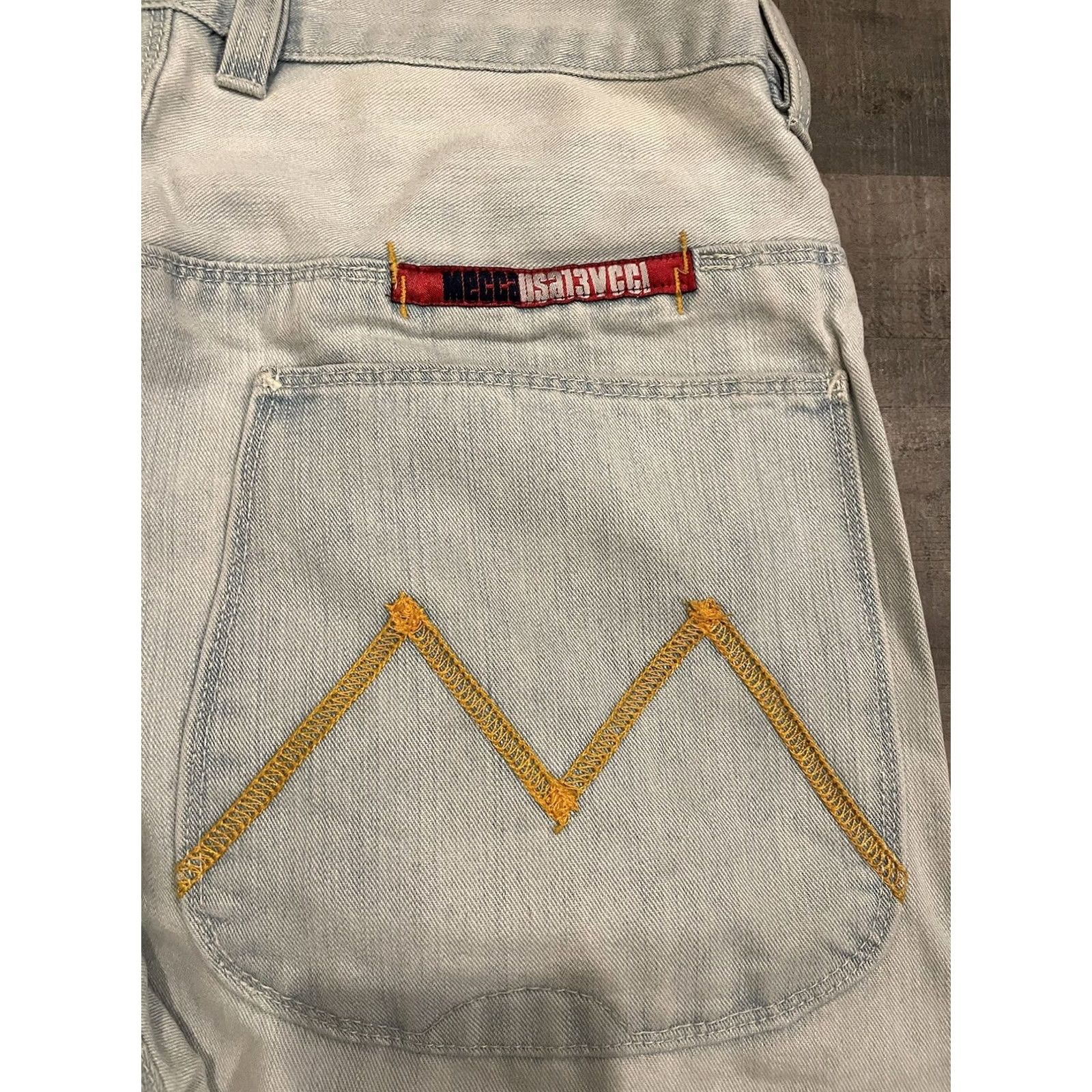 Vintage VINTAGE Mecca Jeans Men 34x32 Jeans 5-Pocket Denim Light Blue Baggy Wide Leg Y2K Hip Hop Grunge Goth Metal Tattoo USA Size US 34 / EU 50 - 3 Thumbnail