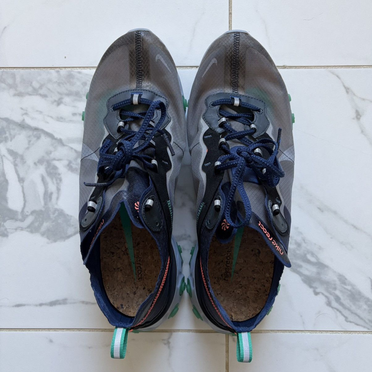 Nike Nike React Element 87 Black Neptune Green Mens Size 12 EUC Size US 12 / EU 45 - 3 Thumbnail