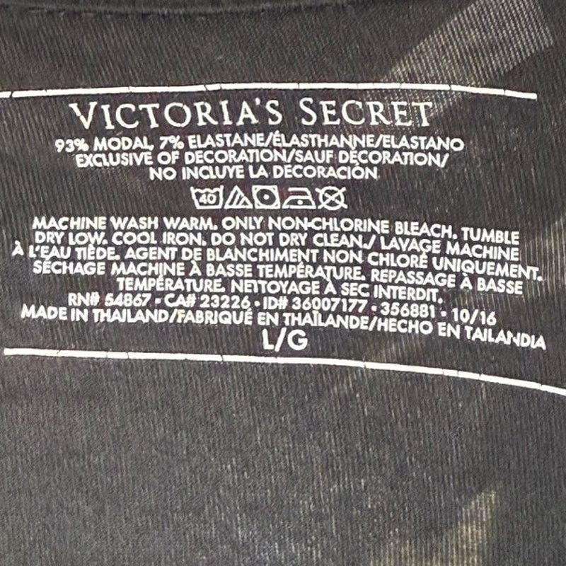 Victoria's Secret Victoria's Secret Women's Large Black Button-Up Sleep Shirt Size ONE SIZE - 5 Thumbnail