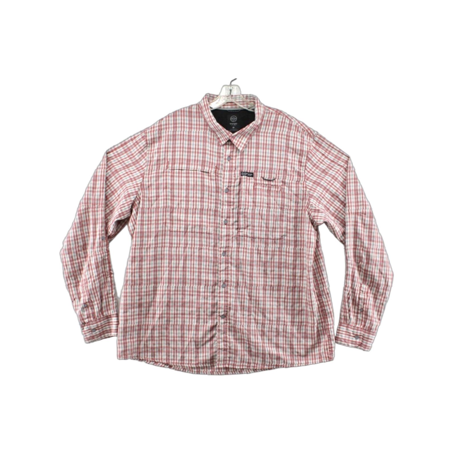 Wrangler Wrangler Outdoor Shirt Men's XXL Red Plaid Tab Sleeve Fishing Vented Zip Pocket Size US XXL / EU 58 / 5 - 1 Thumbnail