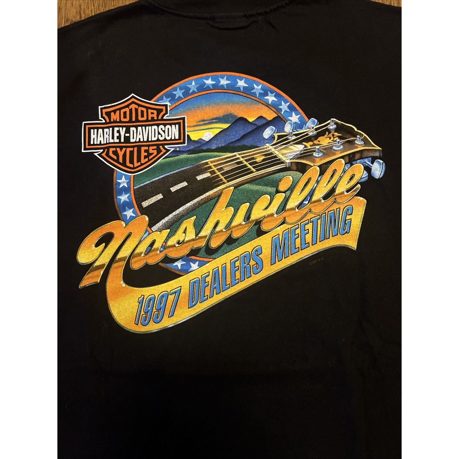Harley Davidson Harley Davidson T Shirt Black XL Nashville Vintage 90s Size US XL / EU 56 / 4 - 1 Thumbnail