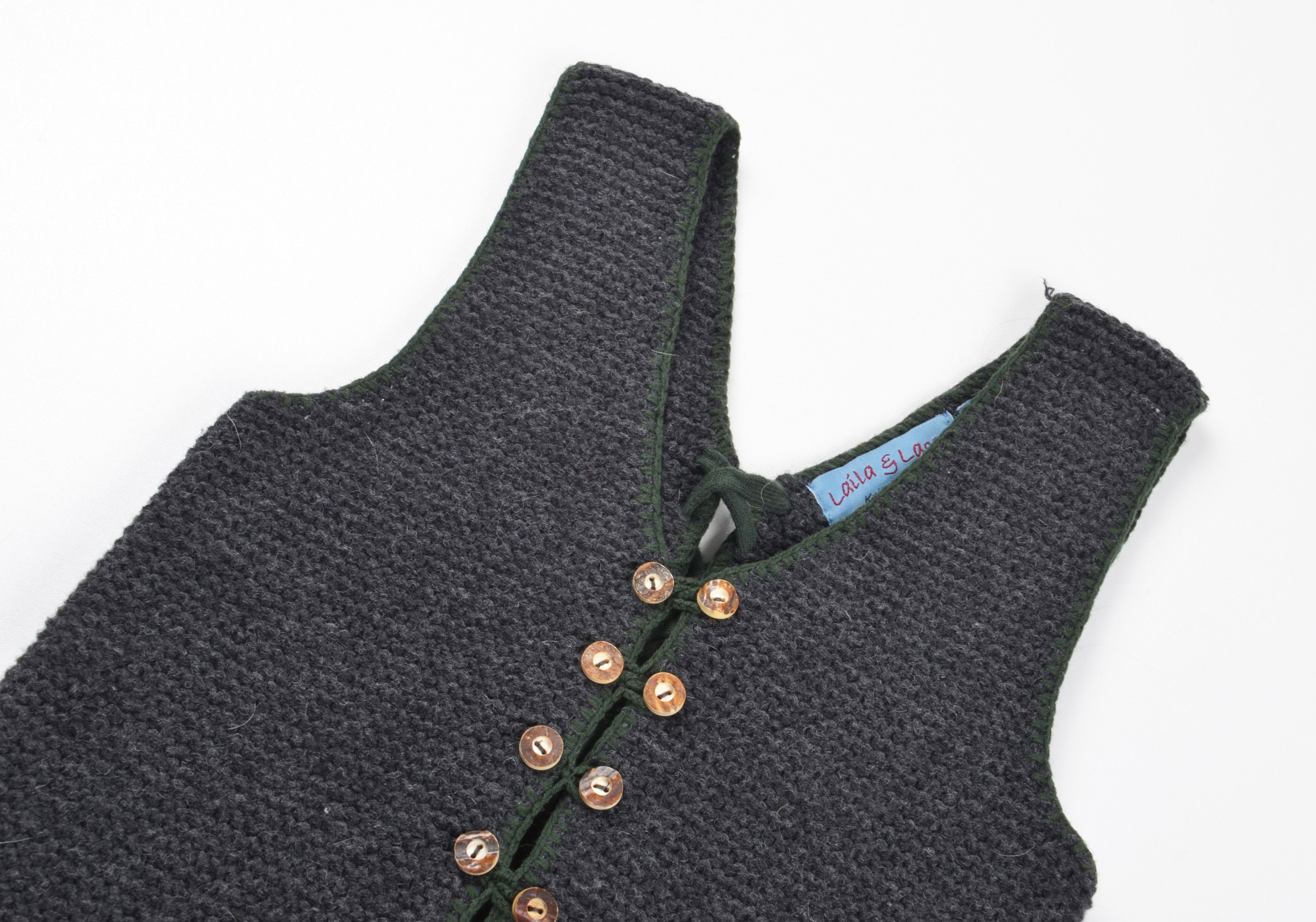 Vintage Vintage Laila & Lasse 90's Cottagecore Wool Knit Crop Top Size S / US 4 / IT 40 - 5 Thumbnail