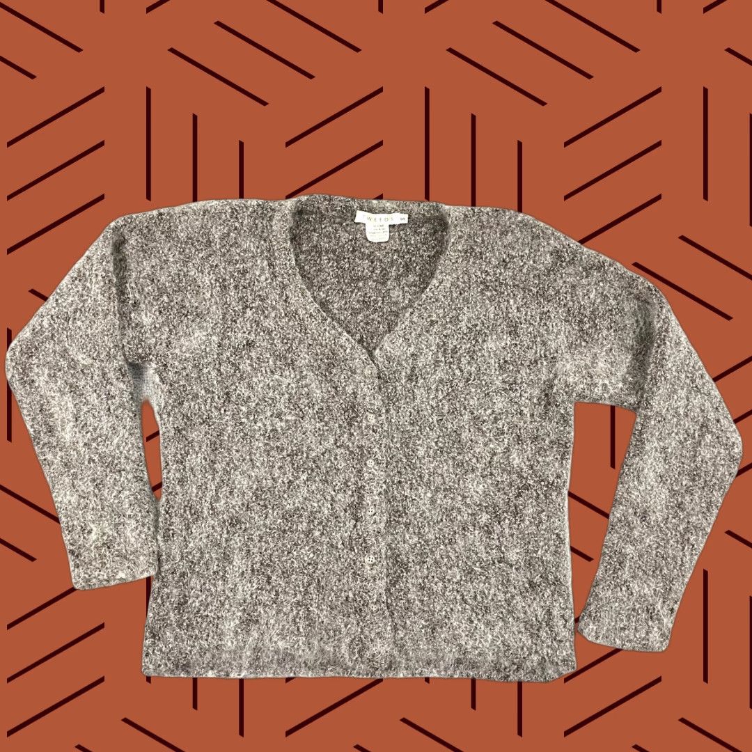 Vintage TWEEDS Cardigan Sweater Womens Small Merino Wool Kid Mohair Brown Made in Italy Size S / US 4 / IT 40 - 1 Thumbnail