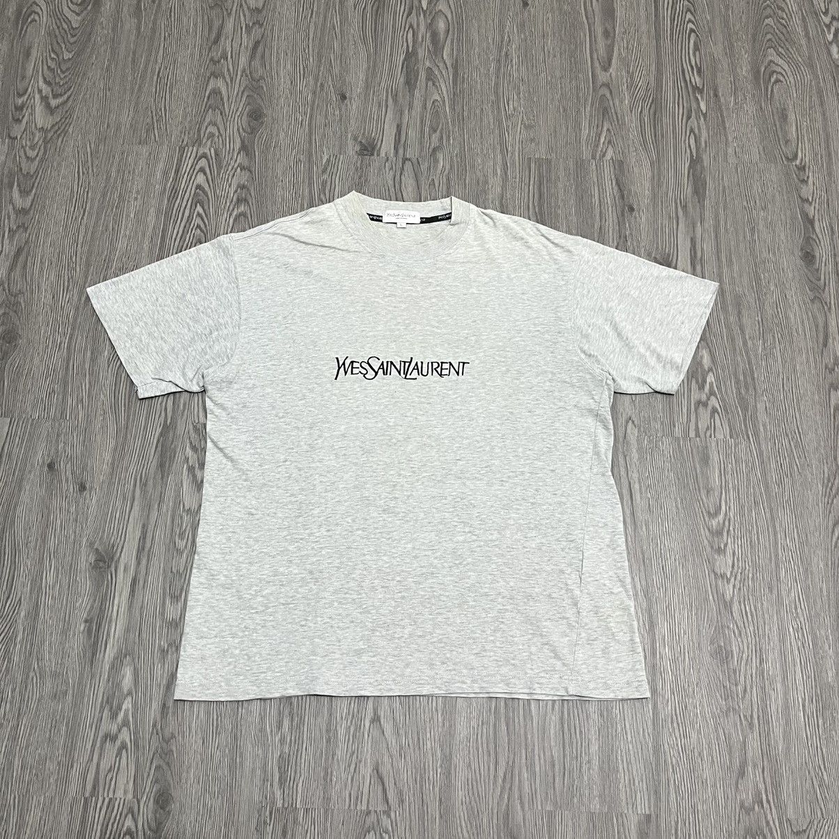 Yves Saint Laurent Vintage YSL Pour Homme Basic Font T-Shirt Size US L / EU 52-54 / 3 - 1 Thumbnail
