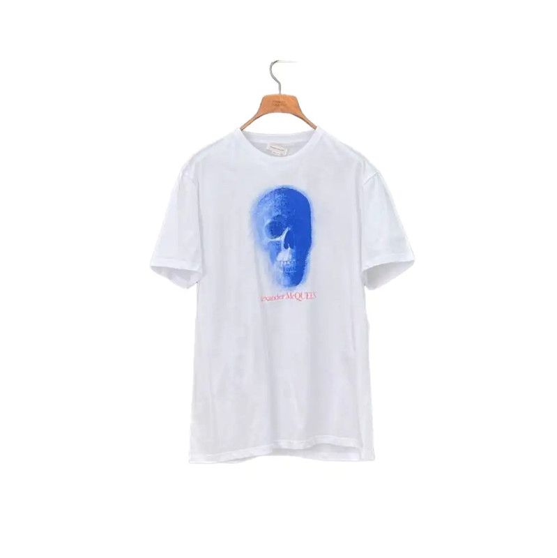 Alexander McQueen Alexander McQueen White Cotton Skull Print T-Shirt 0089 Size US XXL / EU 58 / 5 - 1 Thumbnail