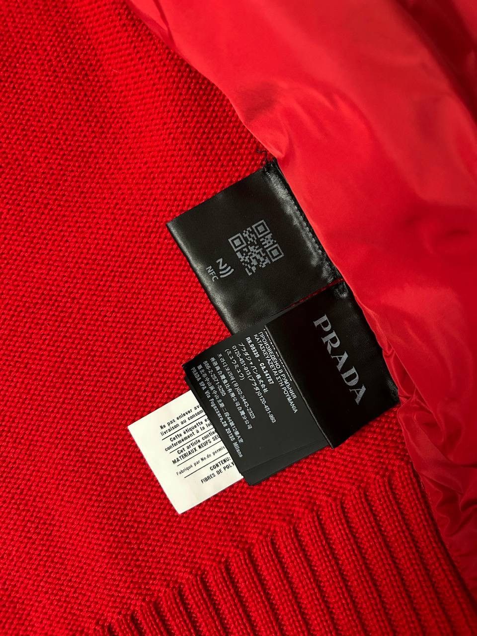 Prada Legendary Prada Milano Quilted Wool Knit Zip Red Jacket Size US M / EU 48-50 / 2 - 9 Thumbnail