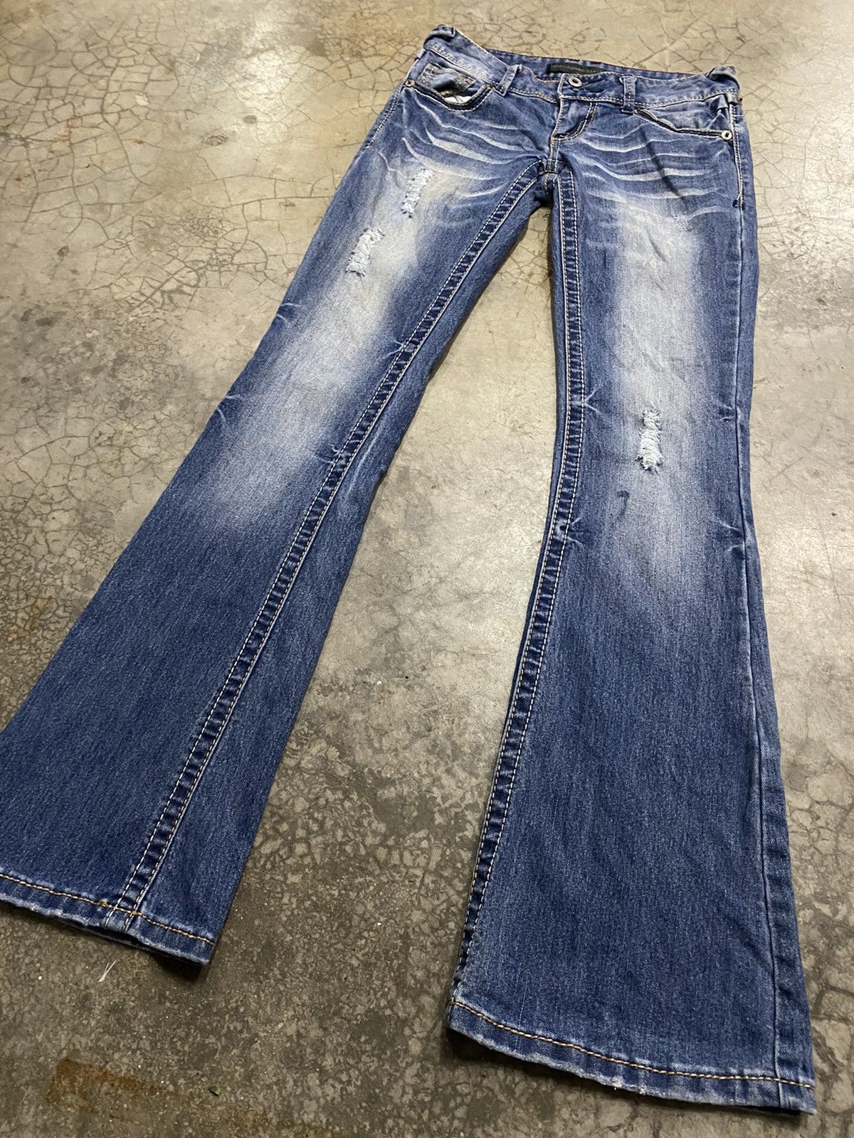 Hysteric Glamour × If Six Was Nine × Japanese Brand Flare Jeans Twentyone Blue Wash Stretch Jeans Size 27" / US 4 / IT 40 - 3 Thumbnail