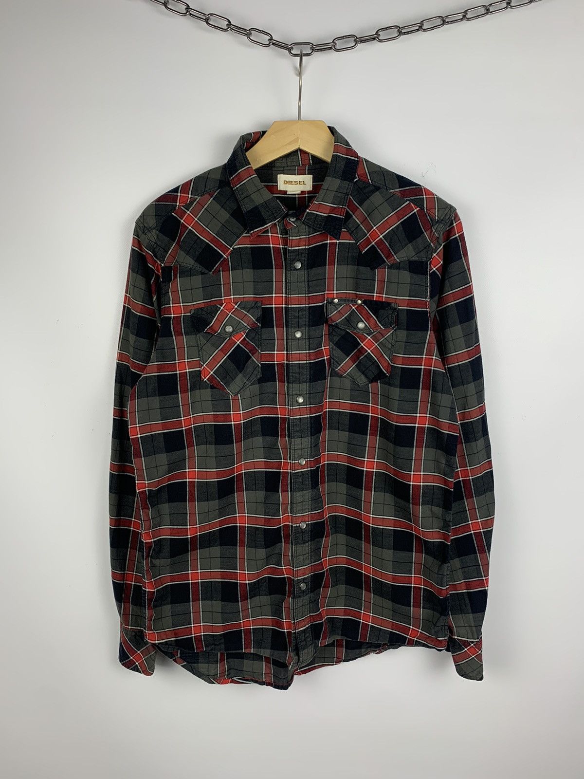 Diesel Diesel Plaid Avant Garde Shirt Buttons Ups Mens Size M Y2K Size US M / EU 48-50 / 2 - 1 Thumbnail