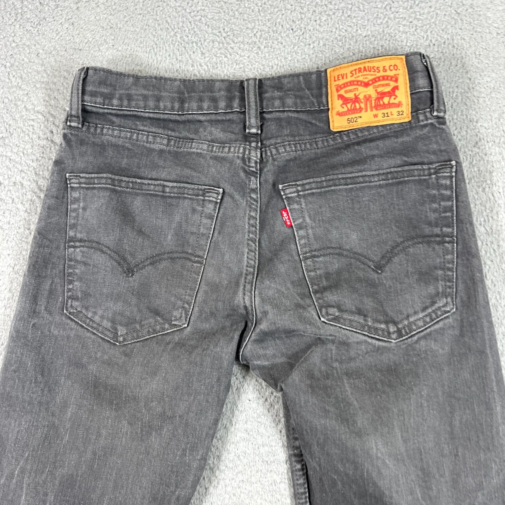 Levi's Levi's 502 Jeans Size 30x29" Black Slim Straight Stretch Men's Denim Size US 31 - 7 Thumbnail