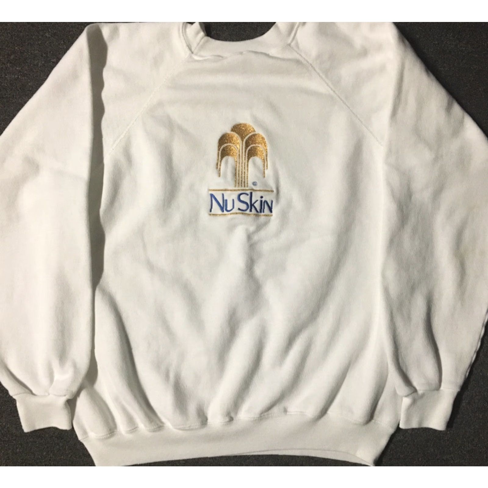 Hanes VINTAGE Hanes Sweatshirt Shirt M White 80s Nu Skin Anti Aging Promo Vintage 80s 90s American Art College Grunge Hip Hop Retro Rock USA Mens Size US M / EU 48-50 / 2 - 2 Thumbnail