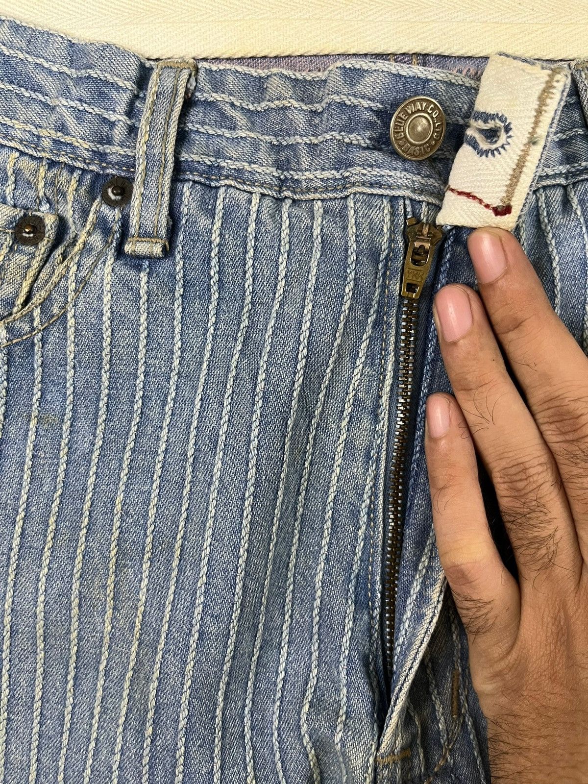 Japanese Brand Vintage Japanese Brand Hickory Style Mud Wash Baggy Jeans Size US 31 - 3 Thumbnail