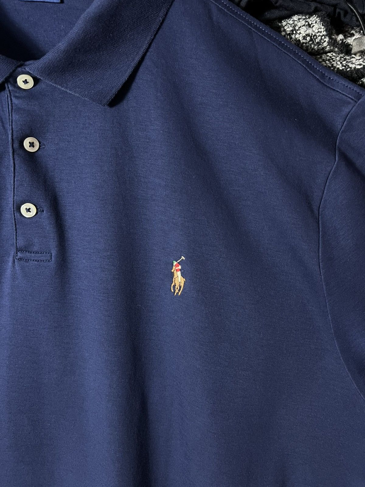 Polo Ralph Lauren 💙 Polo Ralph Lauren Custom Slim Fit Polo Shirt Navy Blue XXL Size US XXL / EU 58 / 5 - 4 Thumbnail