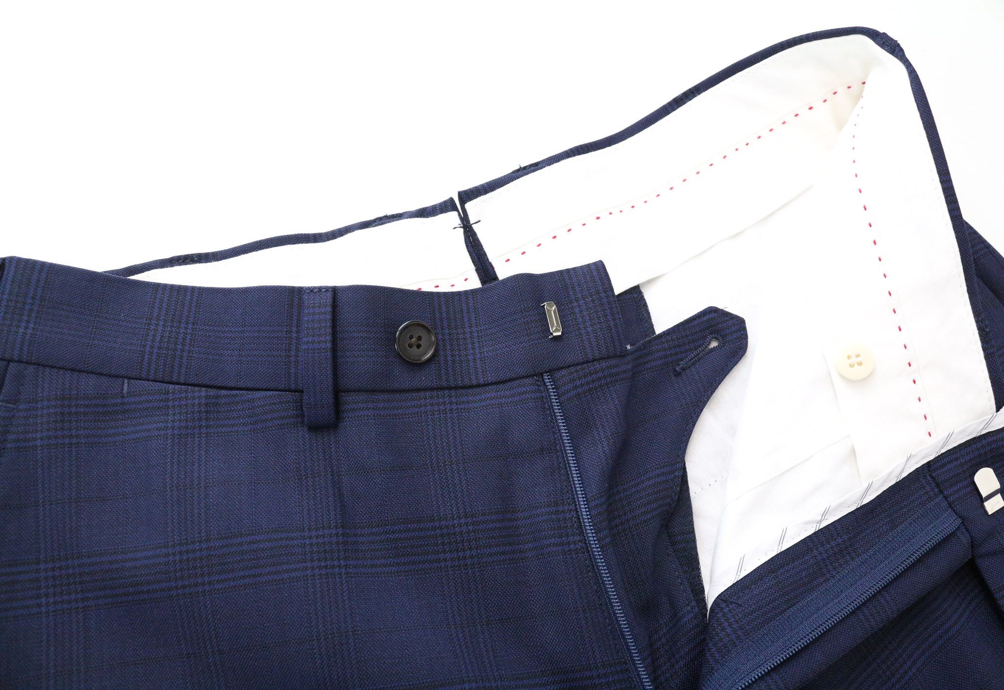 Suitsupply EU44 Blue Checked Pleated Formal Trousers 74726 Size US 28 / EU 44 - 3 Thumbnail