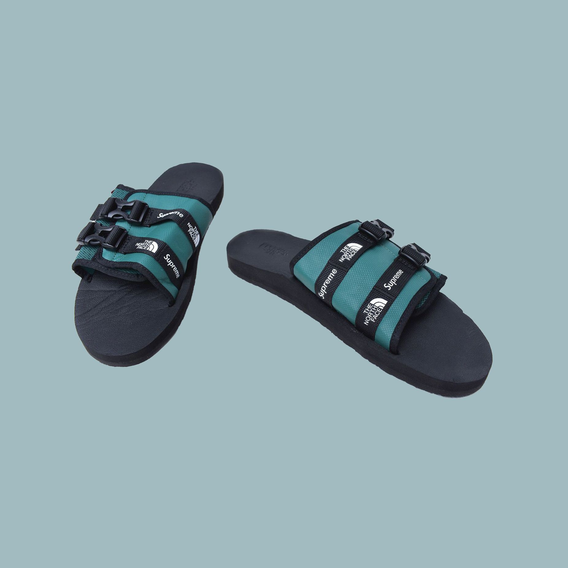 Supreme × The North Face SUPREME x THE NORTH FACE GREEN SANDAL SZ11 Lightly Used Size US 11 / EU 44 - 4 Thumbnail