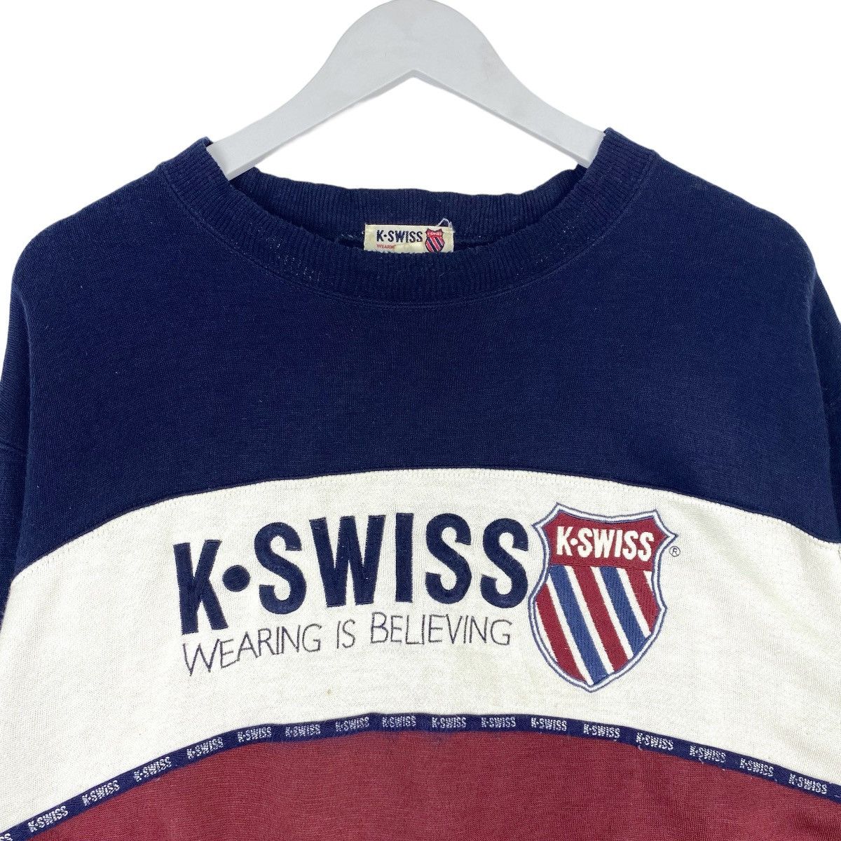 Designer × Vintage Kswiss Embroidery Big Logo Sweatshirt Crewneck Pullover Size US M / EU 48-50 / 2 - 2 Thumbnail
