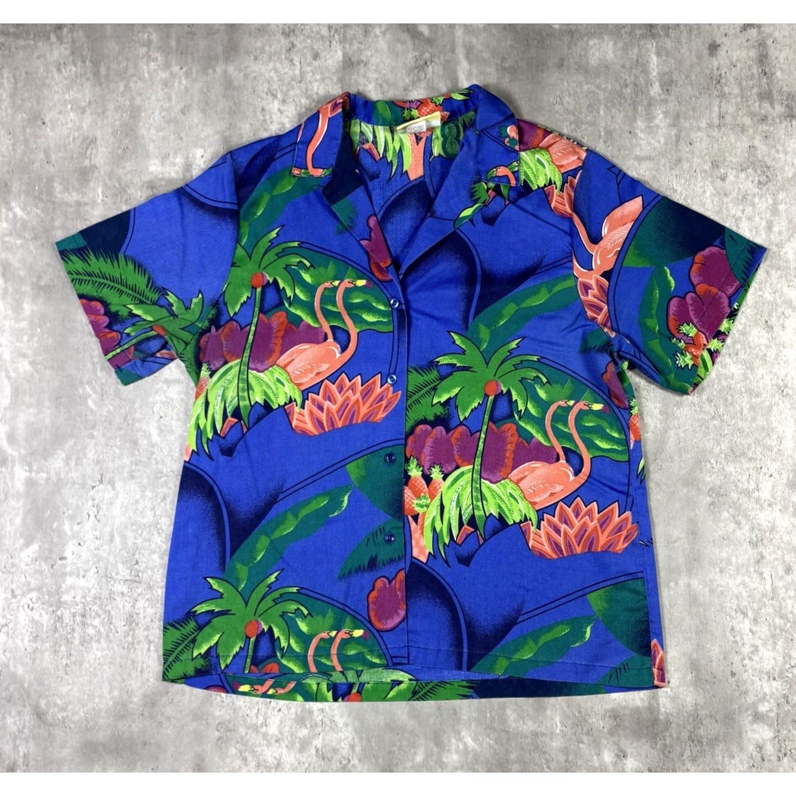 Vintage VINTAGE Cheryl Tiegs Shirt 14 Average Tropical Florida Flamingo Graphic Aop Size XL / US 12-14 / IT 48-50 - 2 Thumbnail