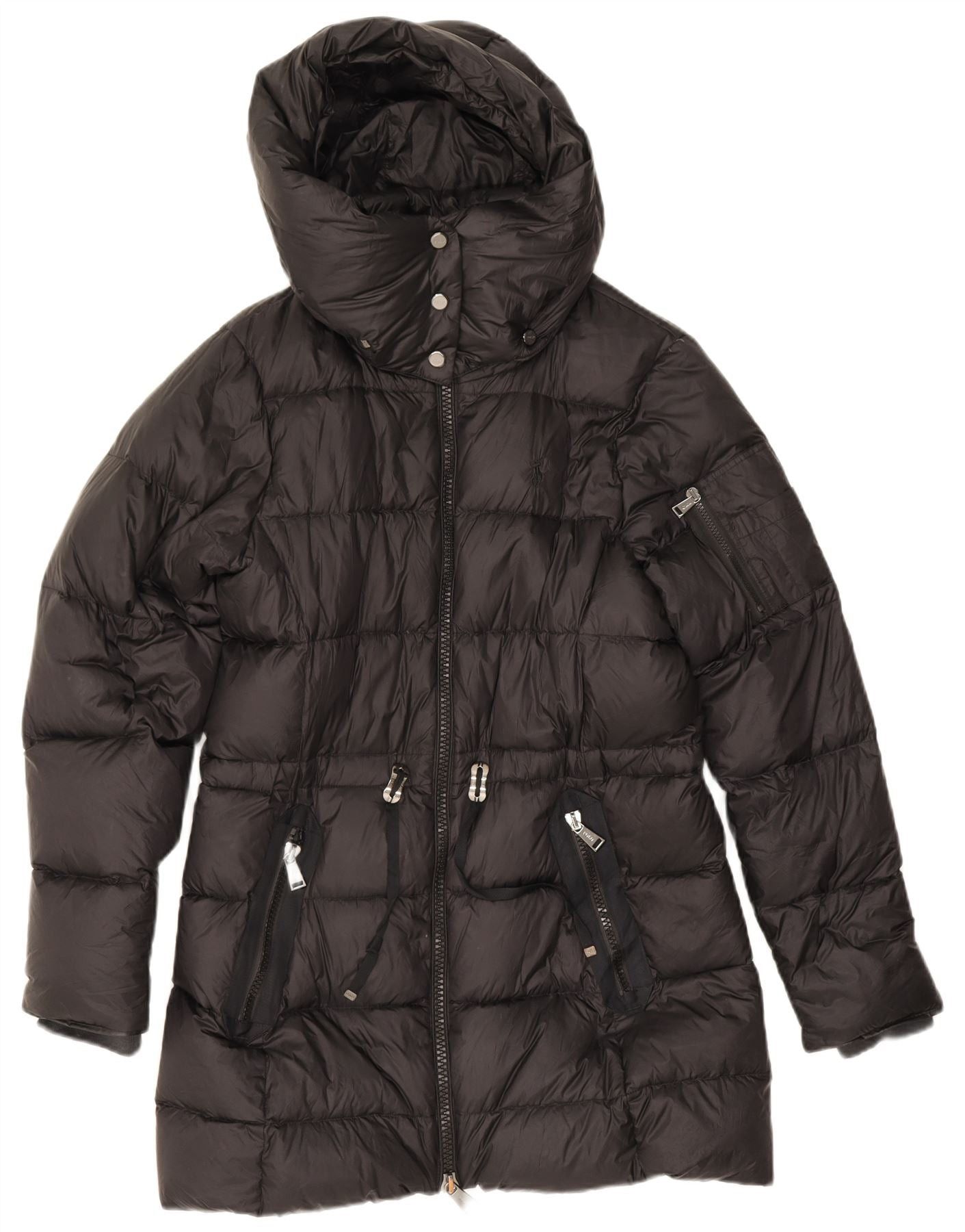 Polo Ralph Lauren Womens Hooded Padded Coat UK 14 Medium Black Nylon Size M / US 6-8 / IT 42-44 - 1 Thumbnail