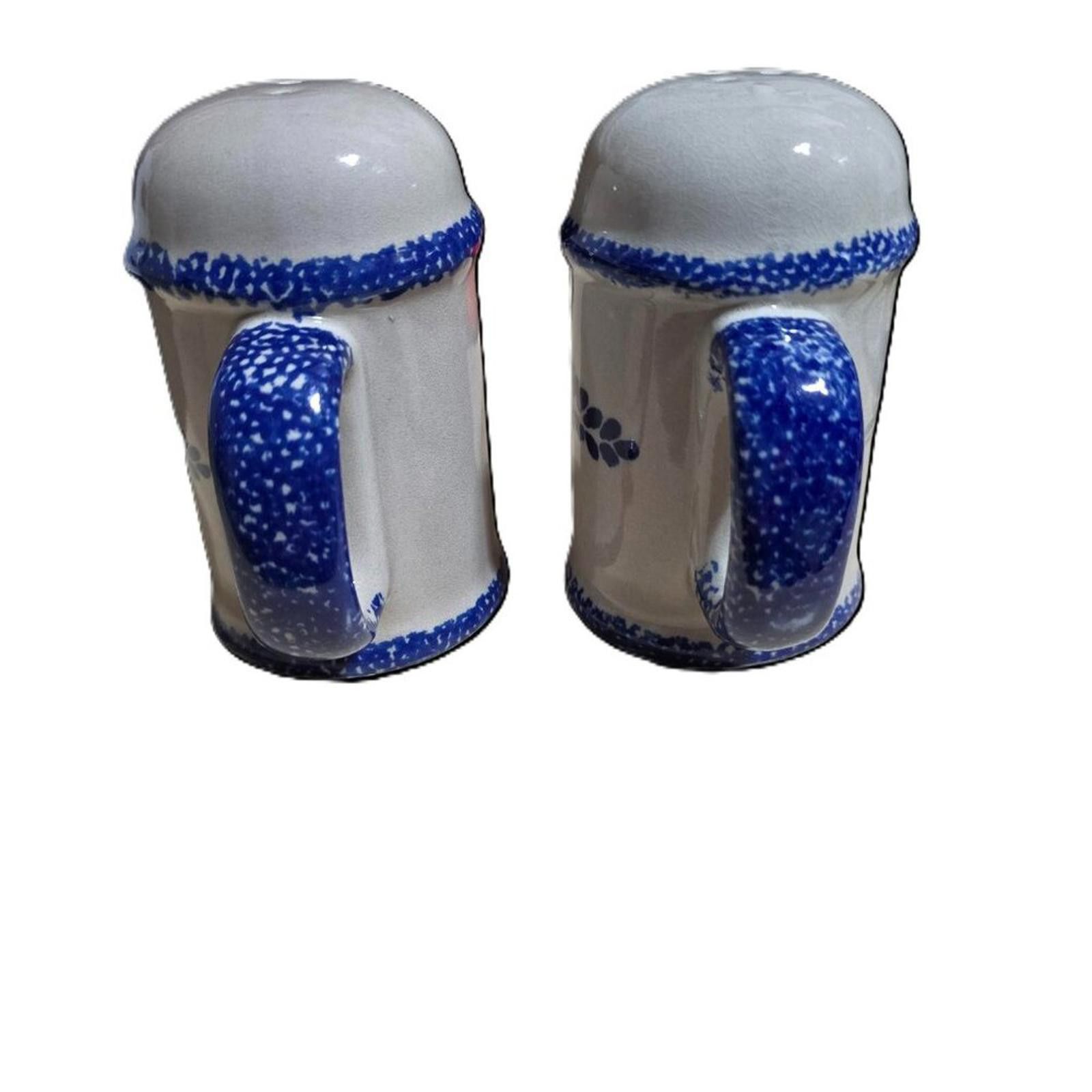 Other Antique Flow Blue Spongeware Range Salt & Pepper Shakers Size ONE SIZE - 2 Thumbnail