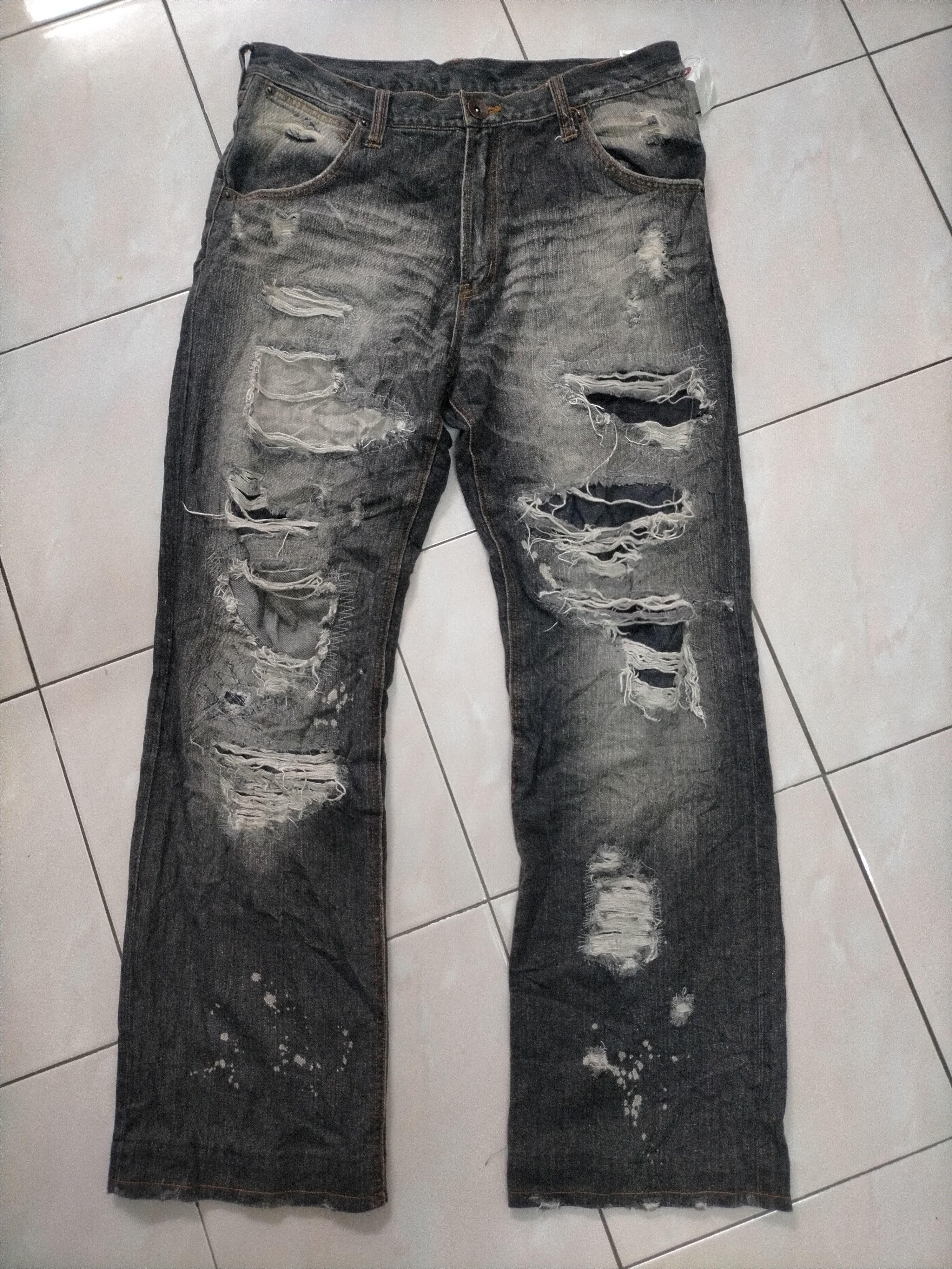 If Six Was Nine 🔥 Insane 🔥Japanese Distressed Flare Mudwash Jeans Size US 33 - 1 Thumbnail
