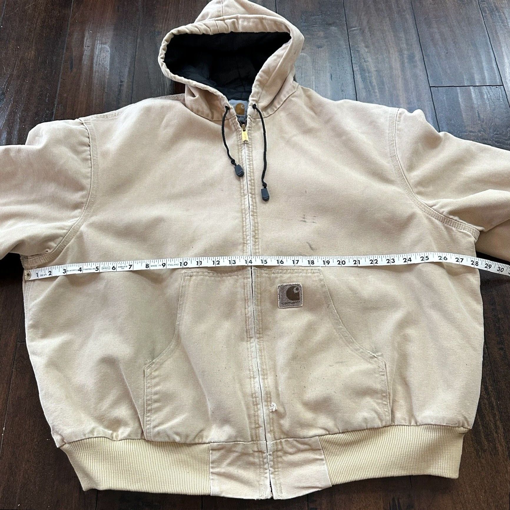 Carhartt VTG Carhartt Hooded Quilted Lined Tan Duck Canvas Jacket JQ295 2XL Men Size US XXL / EU 58 / 5 - 7 Thumbnail