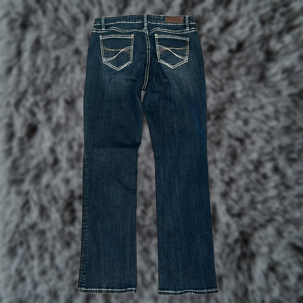 Denime VINTAGE Rock & Roll Denim Bootcut Jeans Women 31 Regular Blue 33x34 90s Style Mens Womens Size 24" / US 00 / IT 34 - 1 Thumbnail