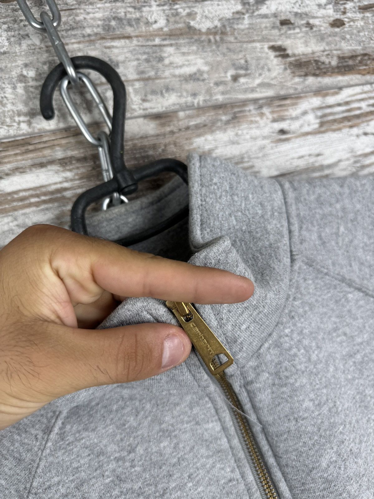 Carhartt Mens Vintage Carhartt Wip Sweatshirt 1/3 zip jacket grey Size US M / EU 48-50 / 2 - 7 Thumbnail