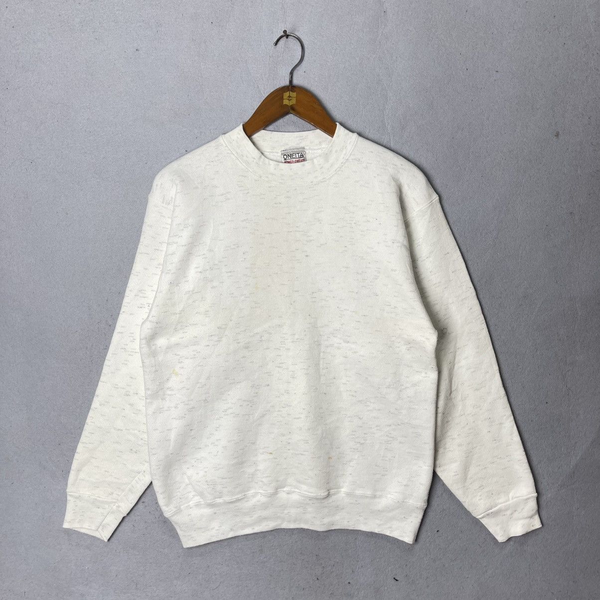Vintage Vintage Oneita Speckled Blank Sweatshirt USA Size US M / EU 48-50 / 2 - 1 Thumbnail
