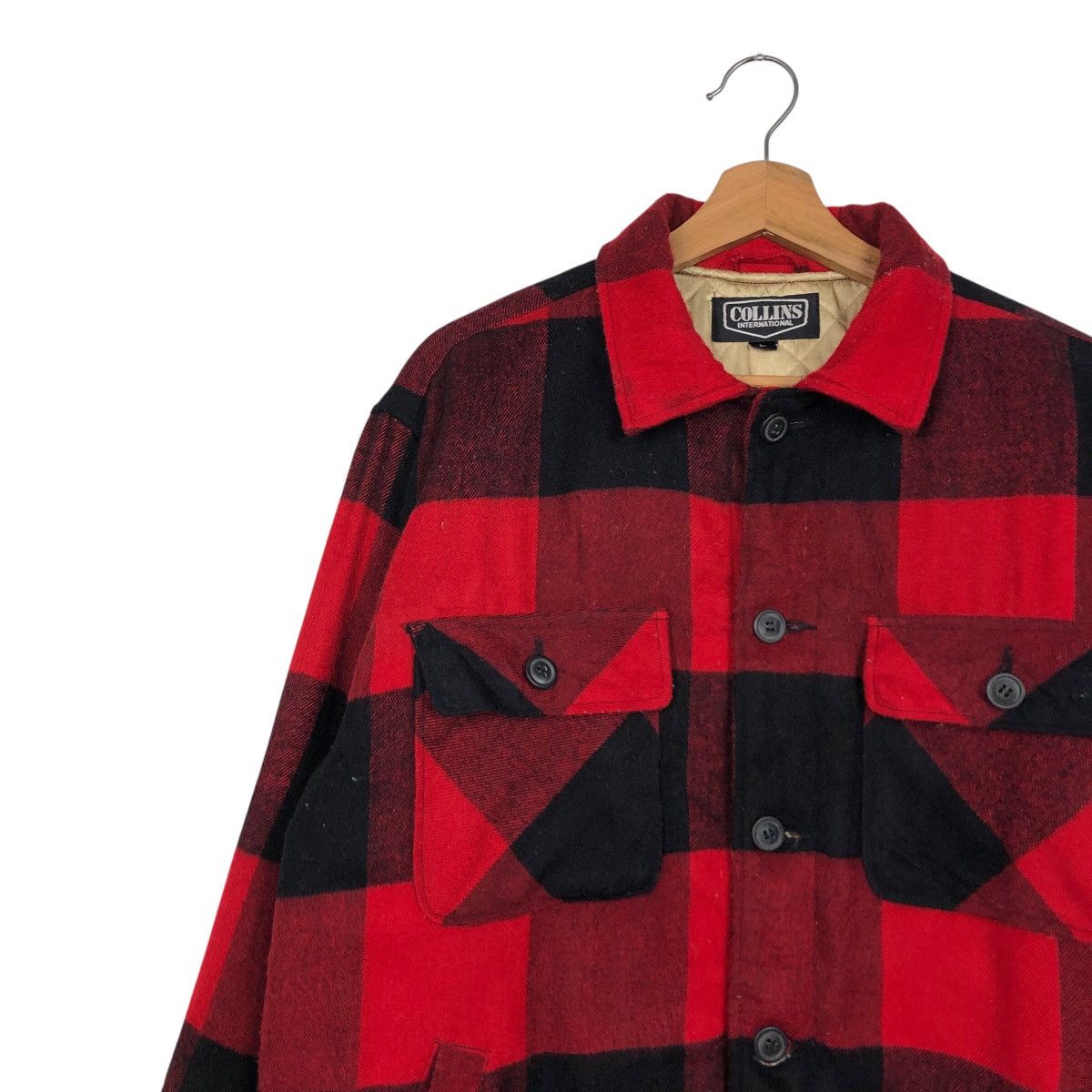 Japanese Brand 📌Vintage Wool Flannel Jacket Tartan Design Collins Size US L / EU 52-54 / 3 - 8 Thumbnail
