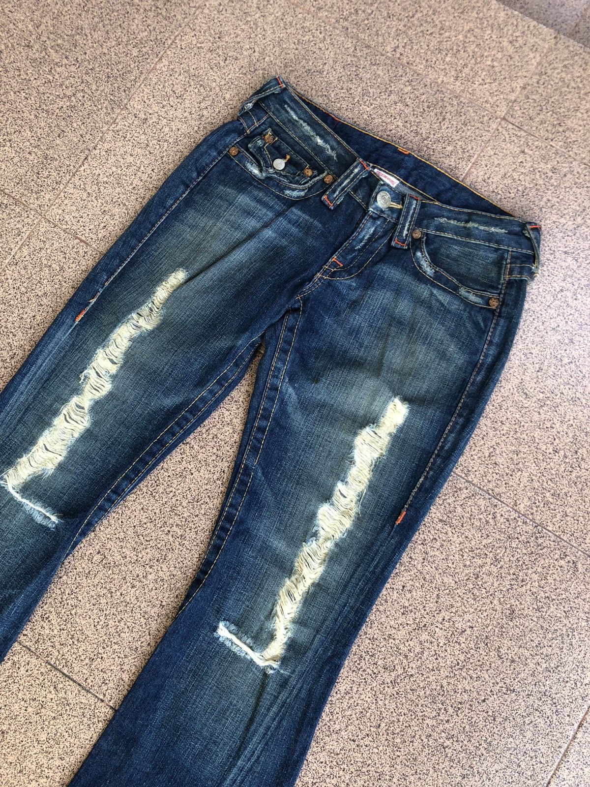True Religion True Religion Flared Distressed Bootcut Jeans Size US 28 / EU 44 - 11 Thumbnail
