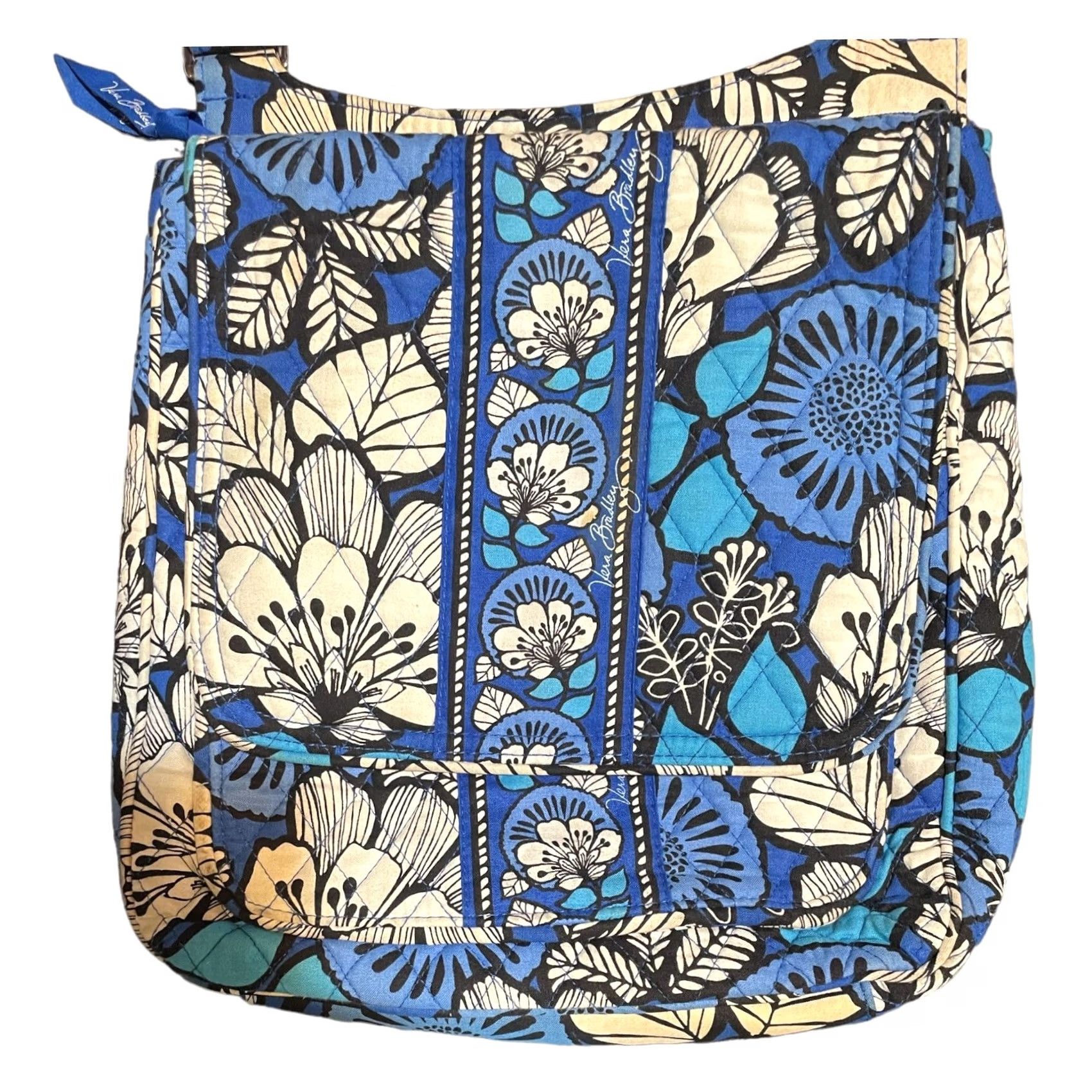 Vera Bradley Vera Bradley Bayou Crossbody Purse Blue Bayou Adjustable Strap Womens Medium Crossbody Bag Tote Size ONE SIZE - 2 Thumbnail