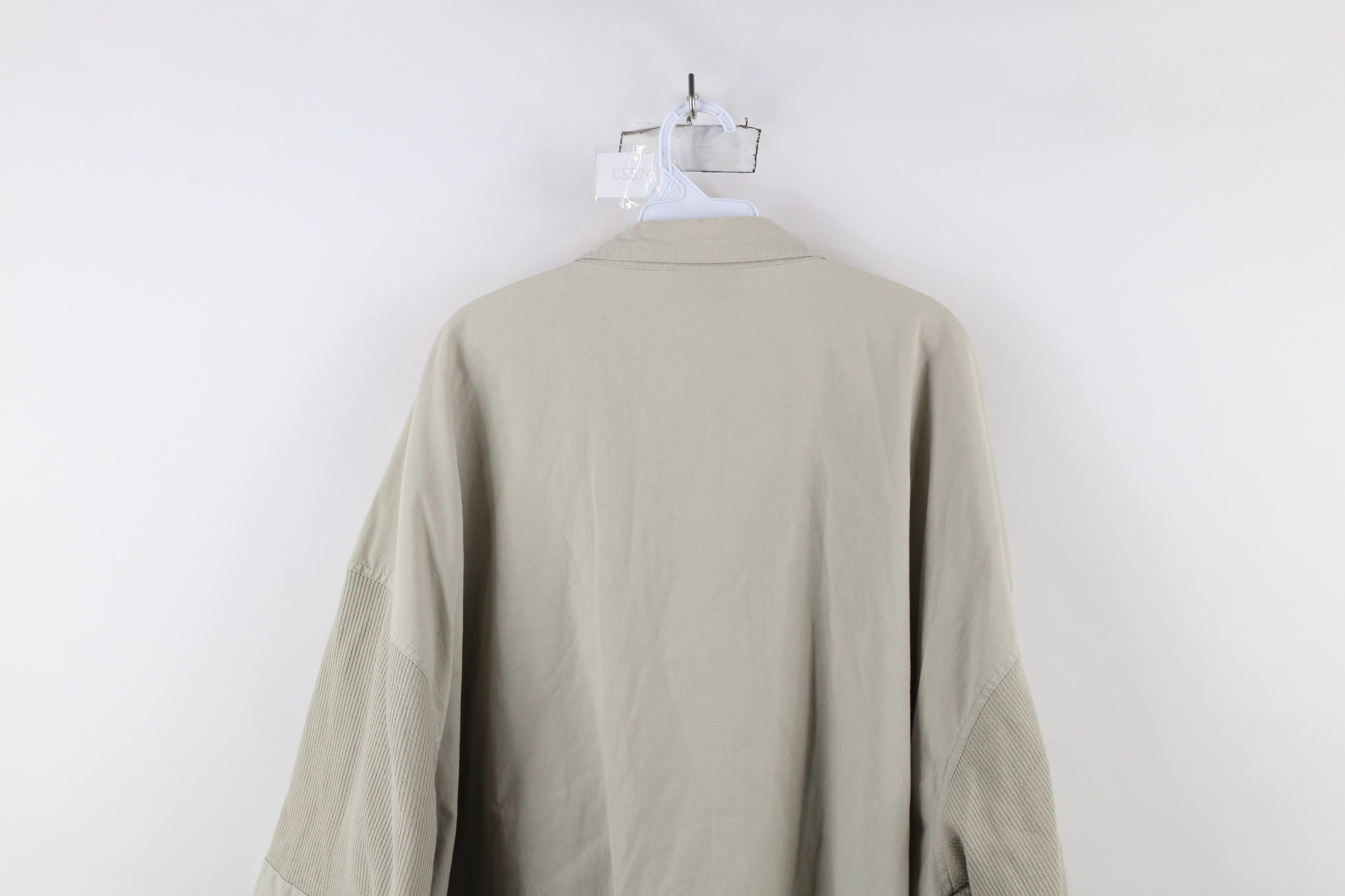 Vintage Vintage 90s Streetwear Ribbed Knit Pullover Polo Shirt Beige Size US XXL / EU 58 / 5 - 11 Thumbnail