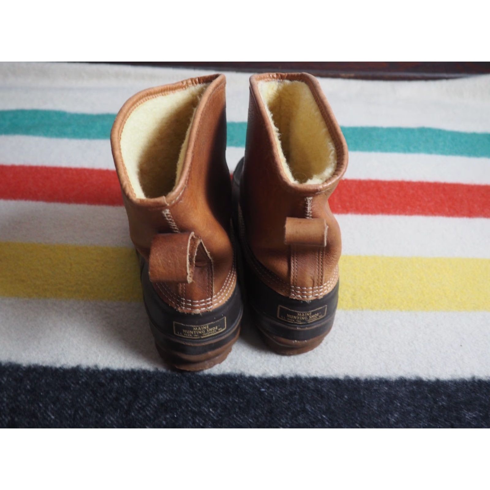 Vintage VINTAGE LL Bean Brown Leather Sherpa Lined Maine Hunting Boots Mens US 13 USA Leather Boots Snow Boots Winter 70s Outdoors Mens LLBean Bean Boots Size US 13 / EU 46 - 7 Thumbnail