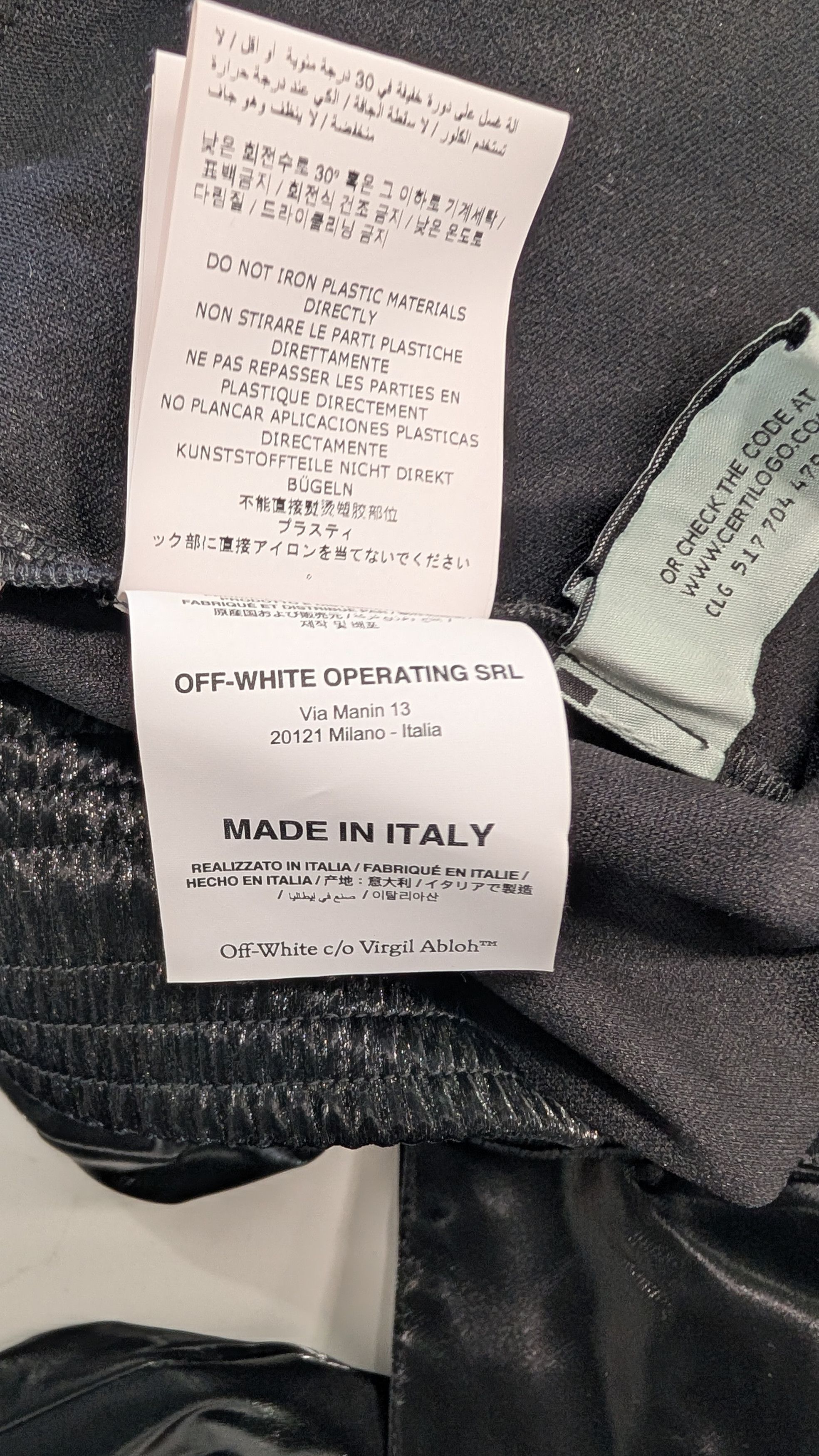 Off-White Off-White Virgil Abloh Slick Shine Cargo Joggers Black IT 44 Size US 30 / EU 46 - 13 Thumbnail