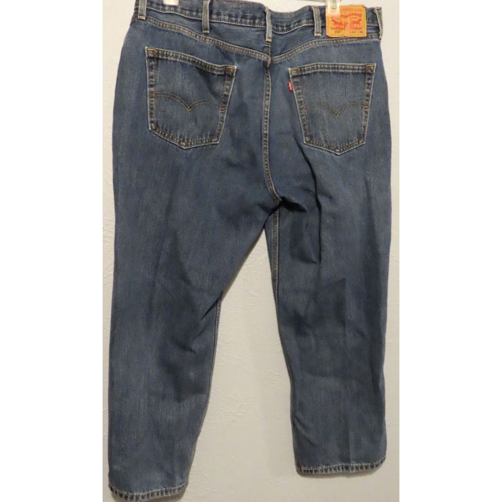 Levi's Levi's 550 Jeans Men's 42x30 Relaxed Fit Blue Denim Straight 5-Pocket Belt Loops Zip Fly Pockets Size US 42 / EU 58 - 6 Thumbnail