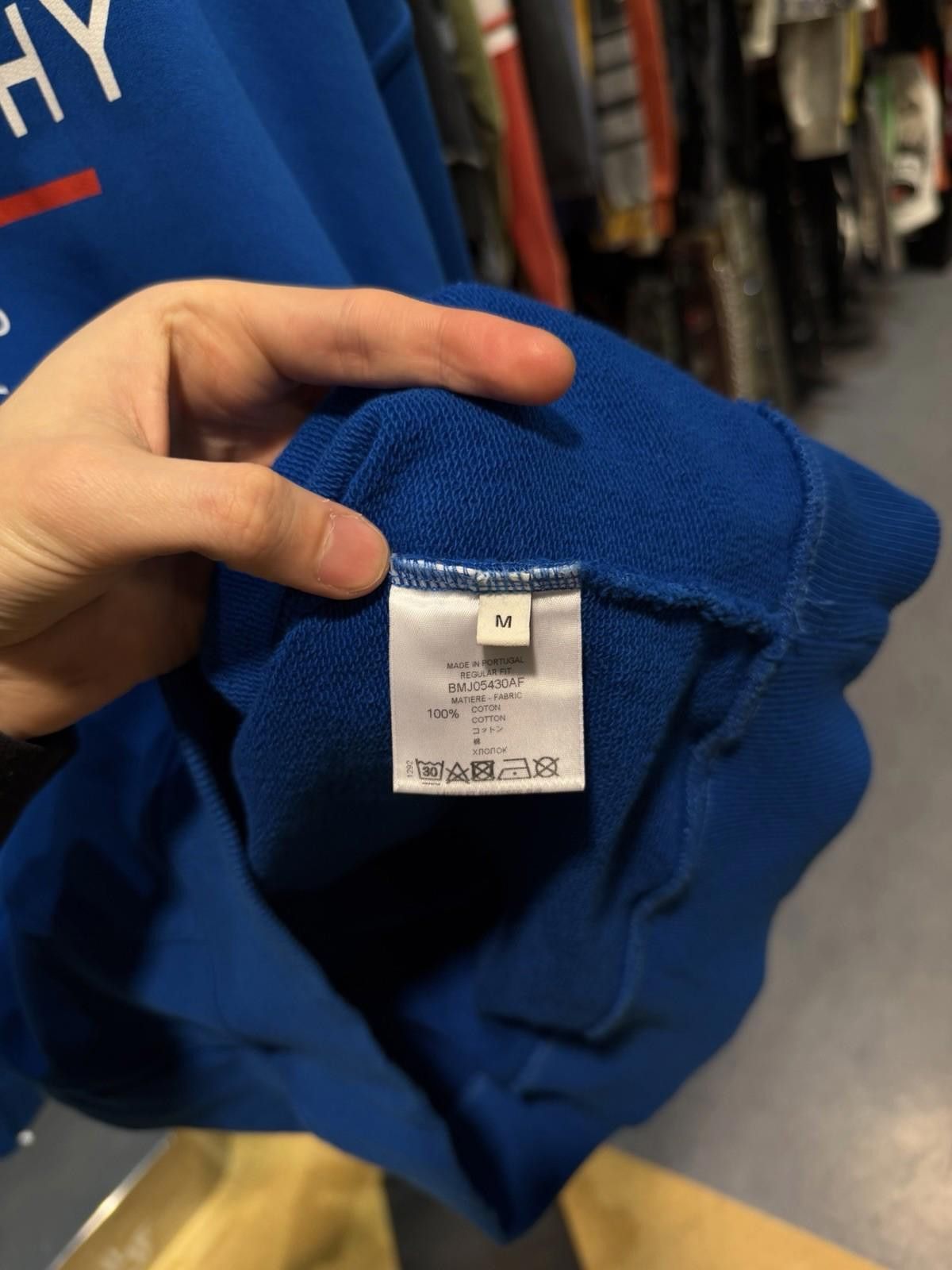 Givenchy Size M - Givenchy Men's Blue Logo- Print Hoodie Sweatshirt Size US M / EU 48-50 / 2 - 9 Thumbnail