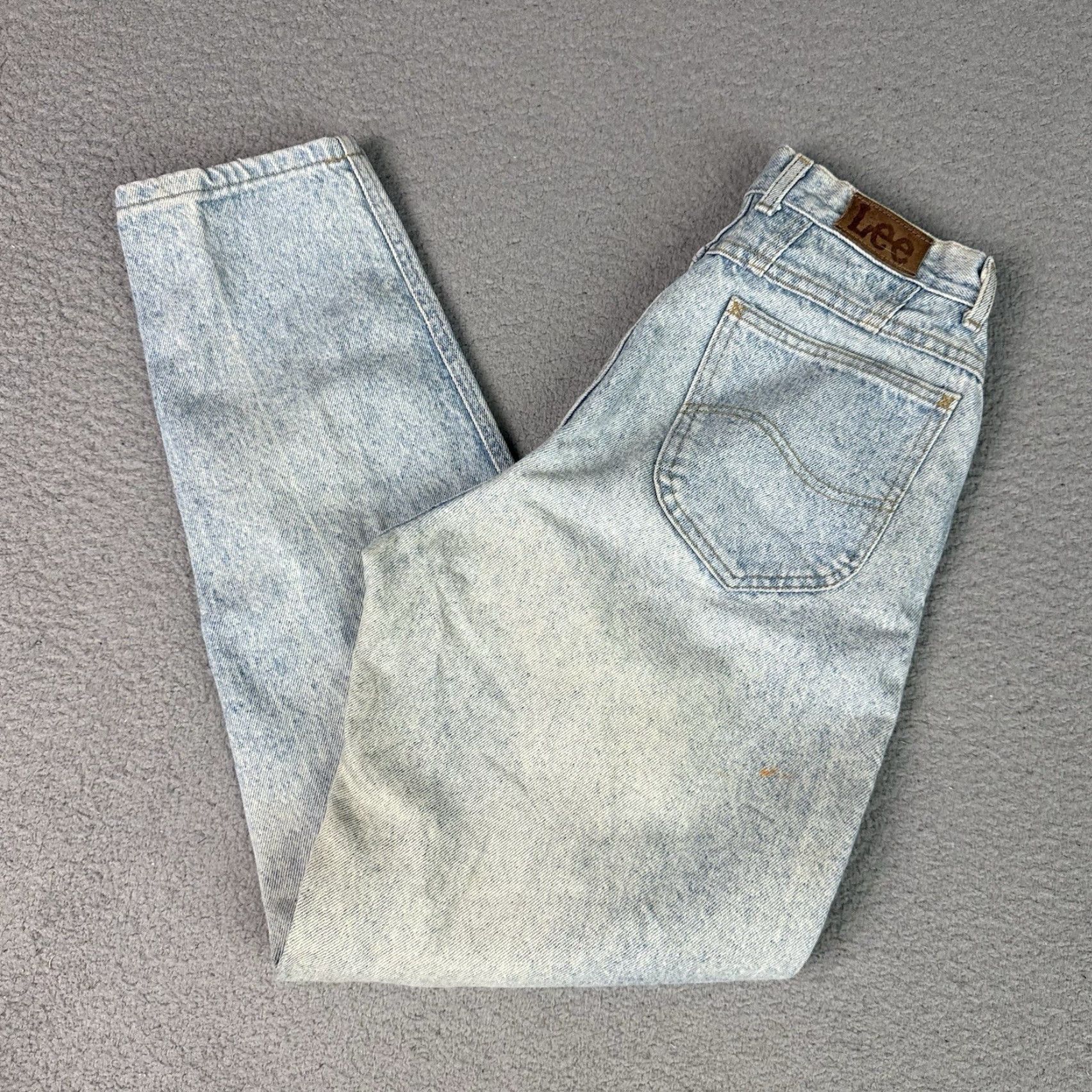 Lee VINTAGE Lee Jeans Womens 10M Blue Tapered High Waist 24x30 Distressed USA Jeans Womens Size 32" / US 10 / IT 46 - 2 Thumbnail