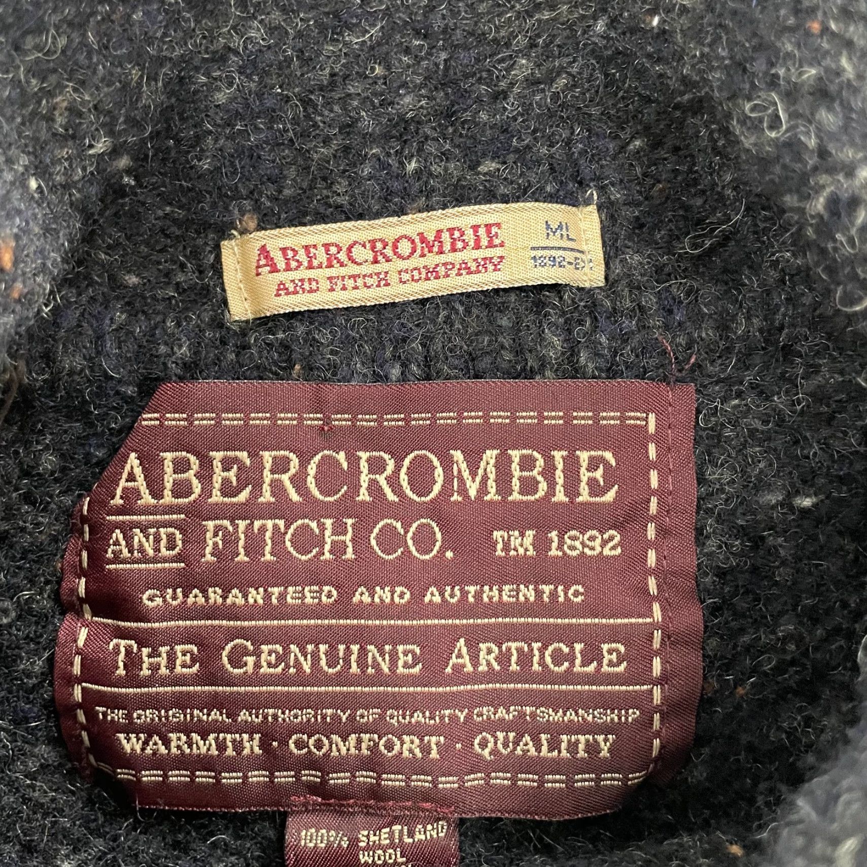 Abercrombie & Fitch VINTAGE Abercrombie & Fitch Sweater Adult XL Blue Wool Turtleneck Hong Kong Mens Size US XL / EU 56 / 4 - 4 Thumbnail