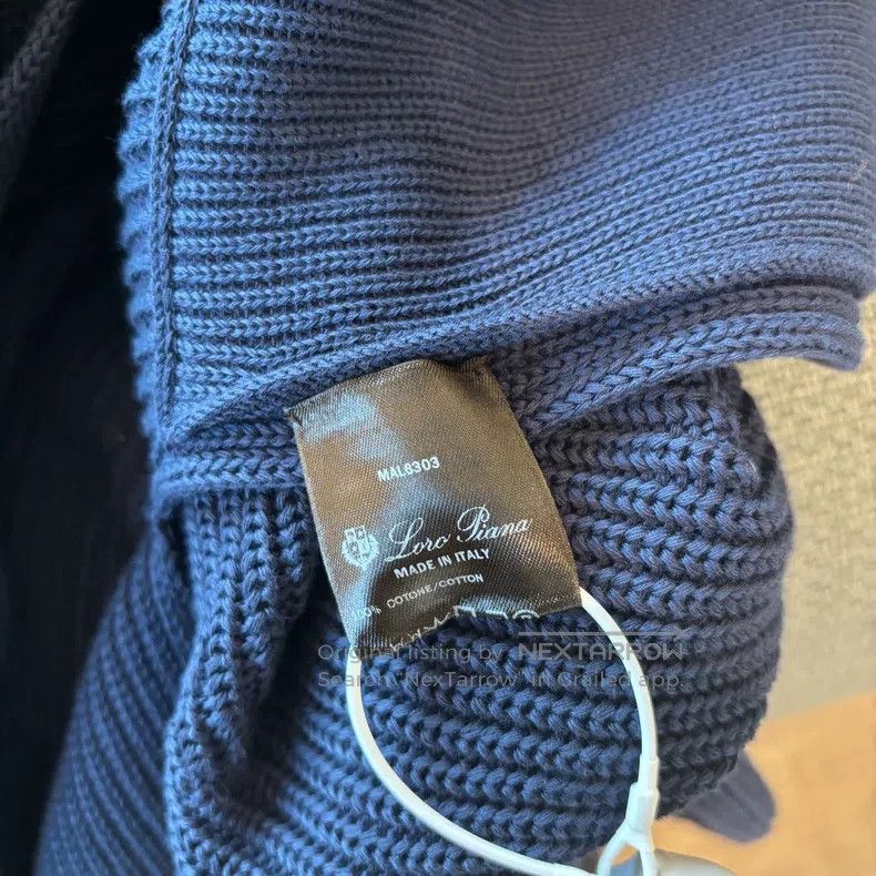 Loro Piana Loro Piana Women's Deep Blue Hooded Knit Cotton Sweatshirt Size S / US 4 / IT 40 - 6 Thumbnail