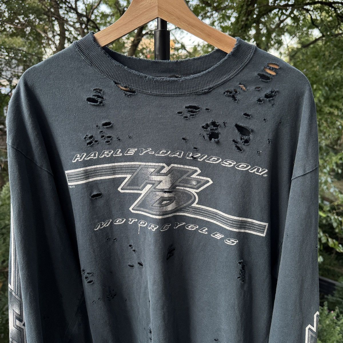Harley Davidson Thrashed Faded Distressed Harley Shirt ERD Grunge Biker Size US L / EU 52-54 / 3 - 3 Thumbnail